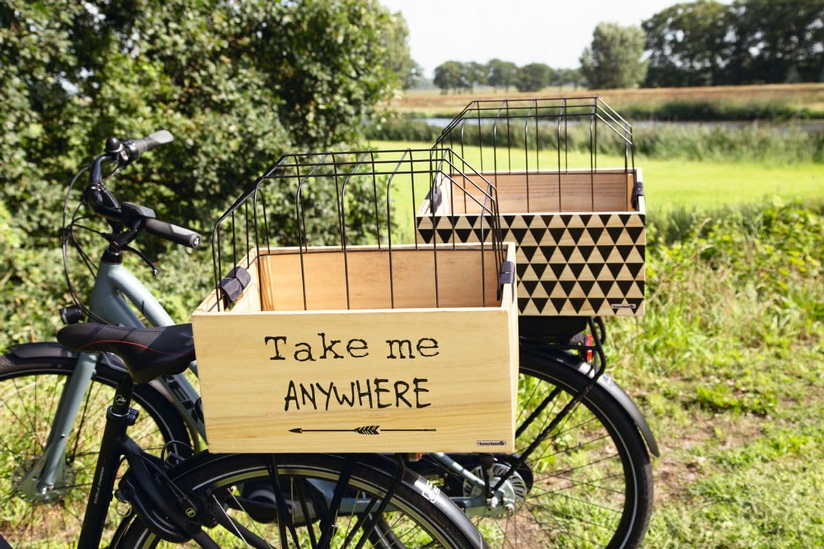 Beeztees K&Bz Cesta De Madera para Bicicleta Journey, 45 X 33 X 45 Cm Negro 400 g