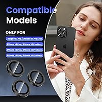 Vista 2 de Tensea Protector de lente de cámara Compatible para iPhone 17 Pro Max/17 Pro/15 Pro Max/15 Pro/16 Pro Max/16 Pro/14 Pro Max/14 Pro, Cubierta