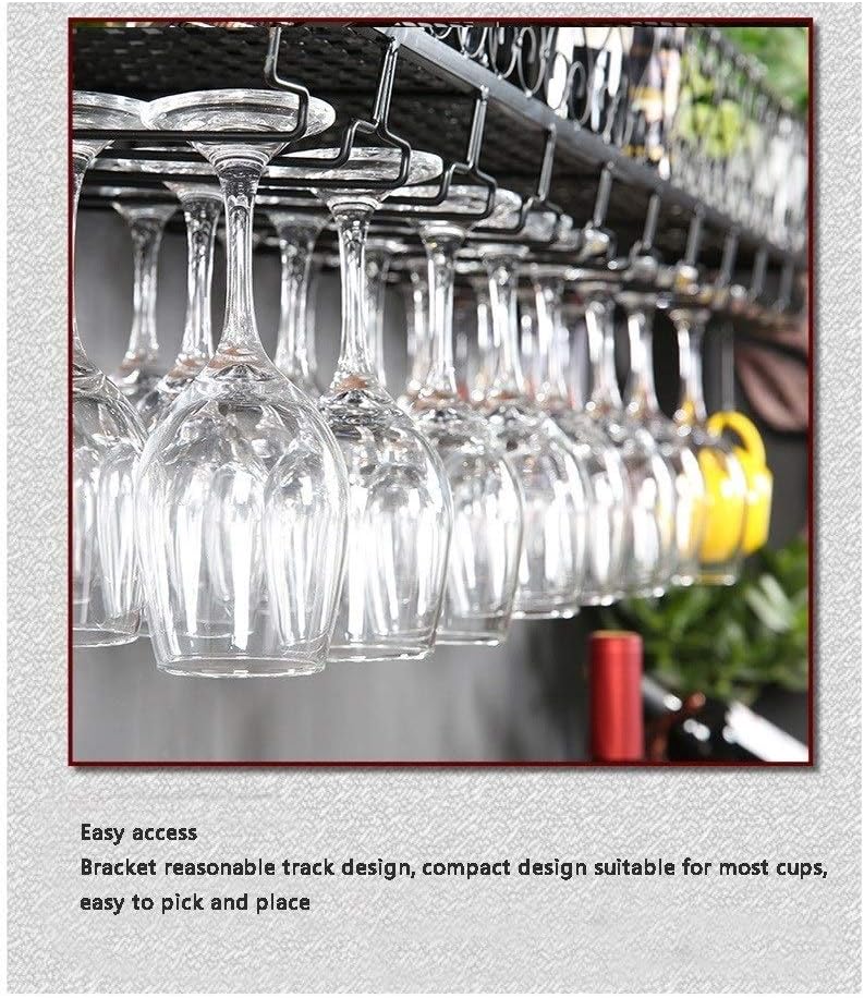 ULAINE Wall-Mounted Wine Rack, Hanging Restaurant Iron Frame, European Wine Glass Rack, Hanging Goblet Rack, Creative Wine Glass Rack Floor (Color : Black, Size : 30 * 25cm)