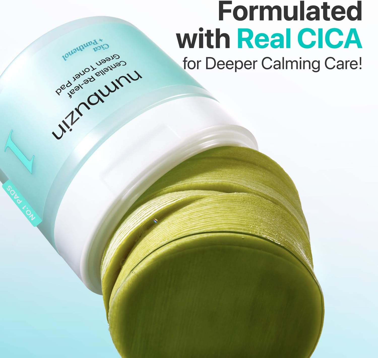 numbuzin No.1 Toner Pads | Centella Re-Leaf Green Toner Pad | Double-Sided | Centella Asiatica, Heartleaf, Licorice Root | Calming, Hydrating, Exfoliating | 70 Pads/6.42 fl. oz. - Image 8