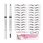 Eyebrow Stencils & Eyebrow Pencil, 30 Eyebrow Shaper Kit, Reusable Eyebrow Template With Strap & Eyebrow Razor, Waterproof Eyebrow Pen, 3 Minutes Makeup, Suitable for 98%