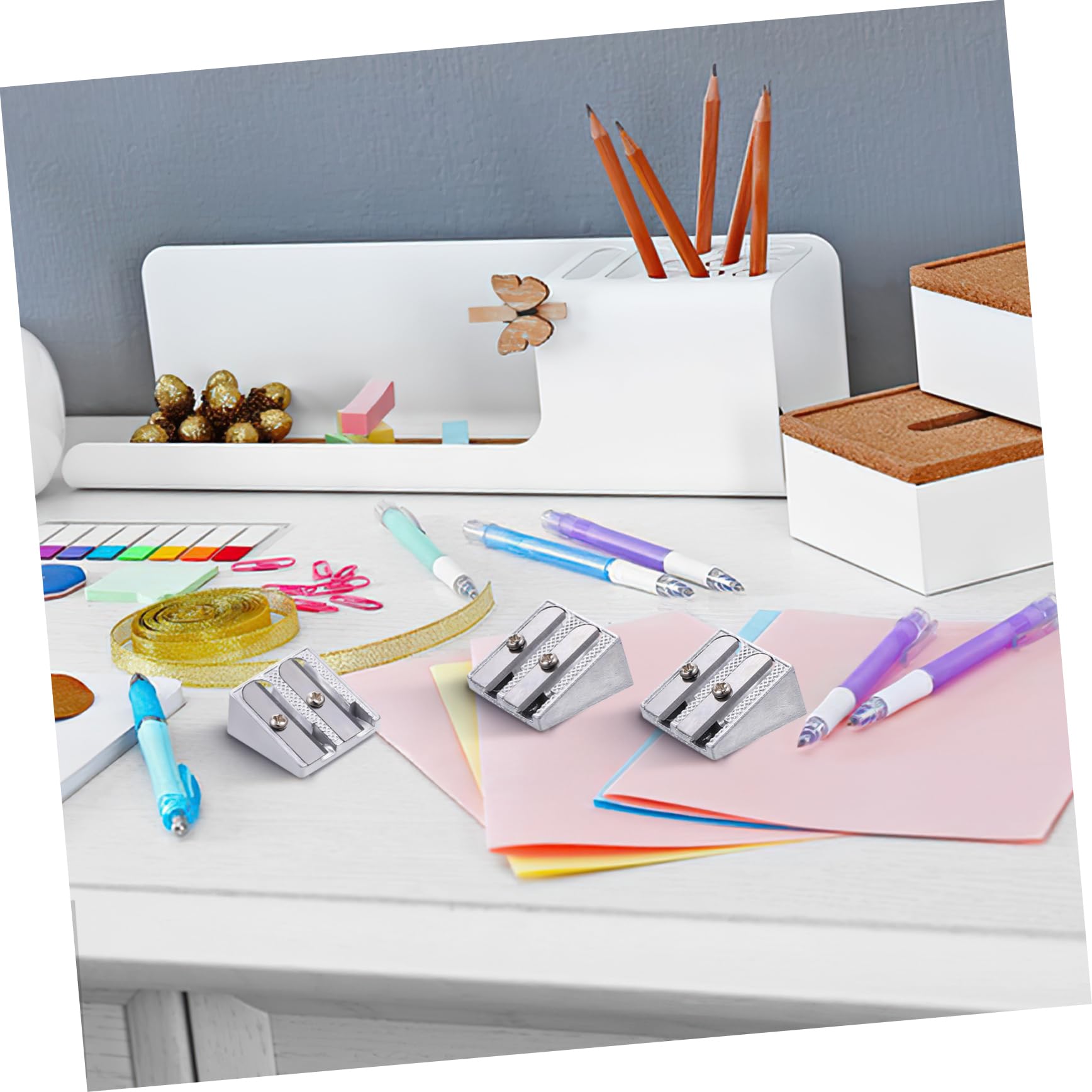 Tofficu 80stücke Legierter Bleistiftspitzer Handheld Doppel Für Büro Und Schule Leicht Und Tragbar Effizientes Schärfen Von Graphit Und Farbstiften Für Künstler Und Schüler