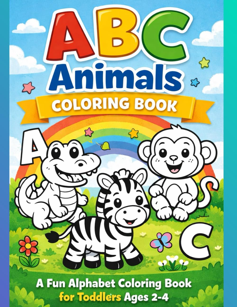 ABC Animals Coloring Book: A Fun Alphabet Coloring Book for Toddlers Ages 2–4