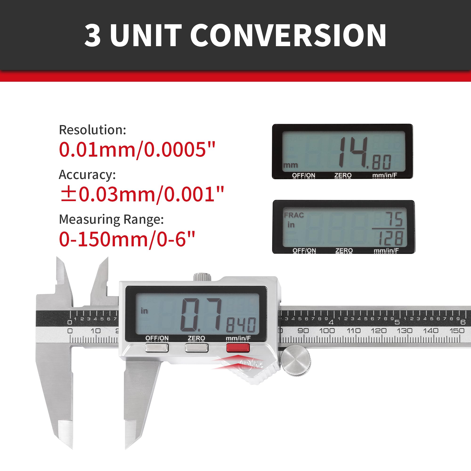 Digital Calipers - Stainless Steel Measurement Tool -6