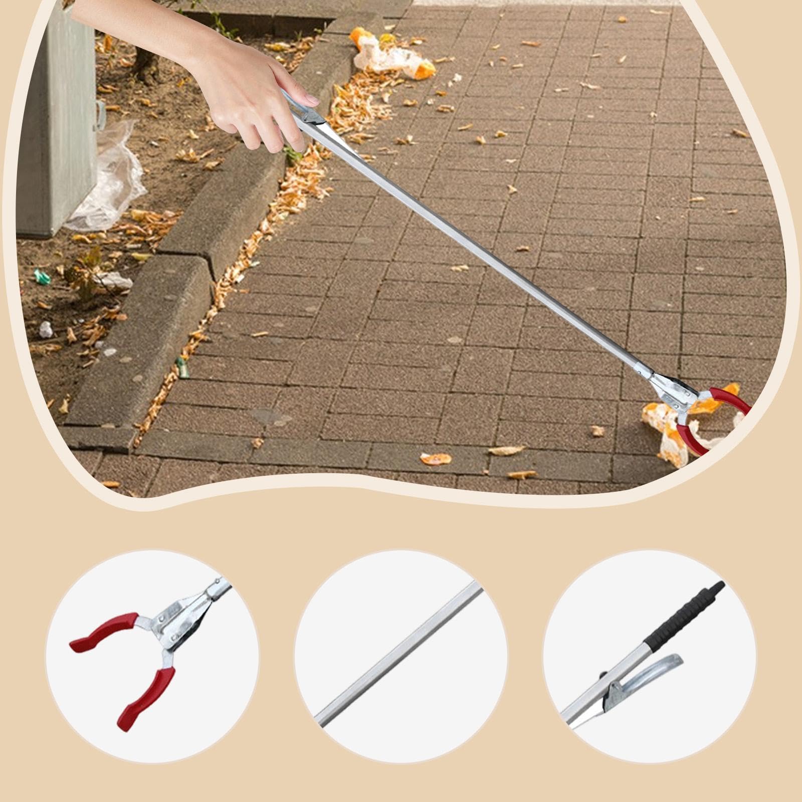 Pinza de Agarre Larga con Mango Ergonómico para Recoger Objetos en El Hogar Y Exteriores.