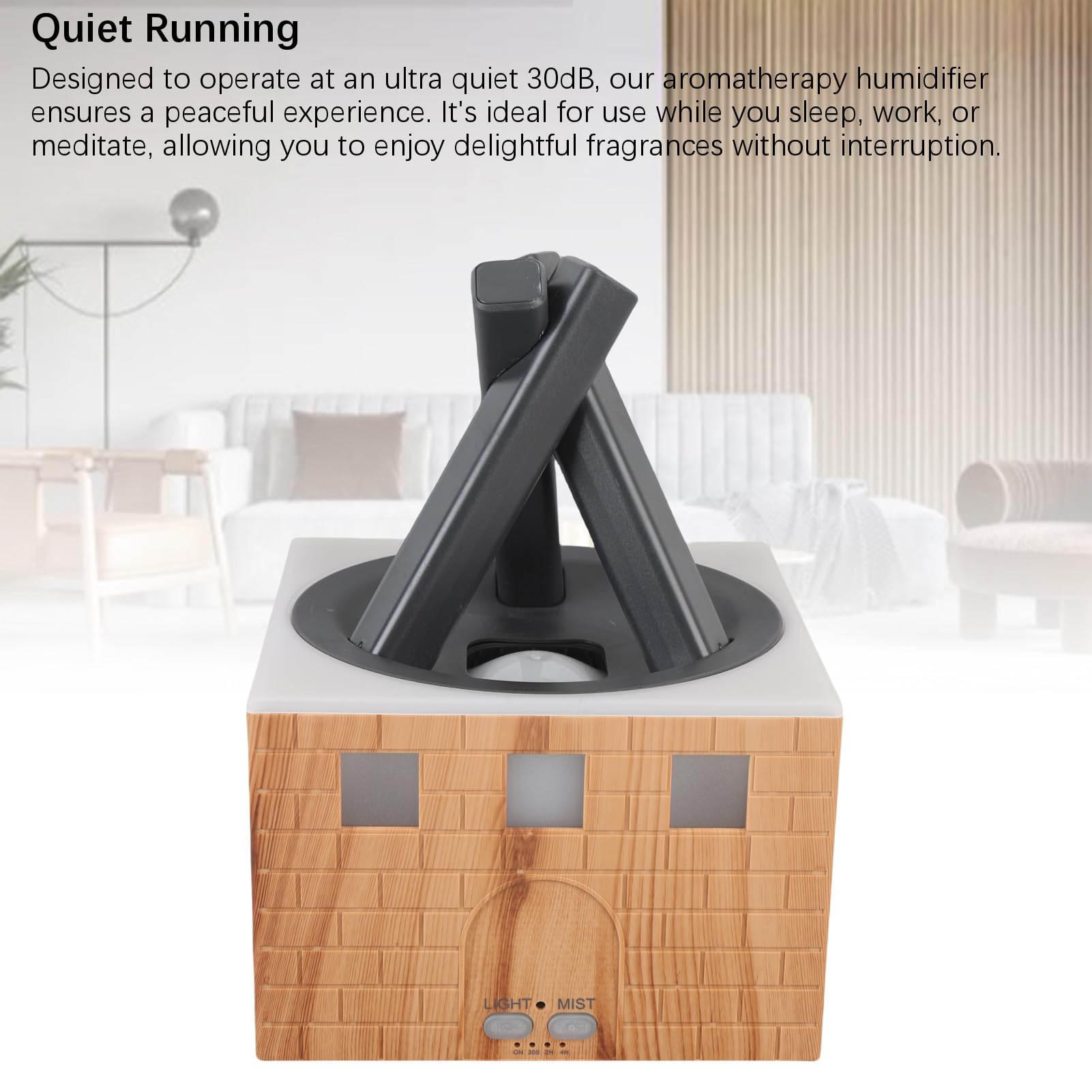 400 Ml Diffusor für ätherische Öle, 0 DB Leiser Betrieb, Aromatherapie-Luftbefeuchter mit Timer, Automatische Abschaltung und Nachtlicht für Schlafzimmer, Zuhause, Büro (EU-Stecker 100–240 V)