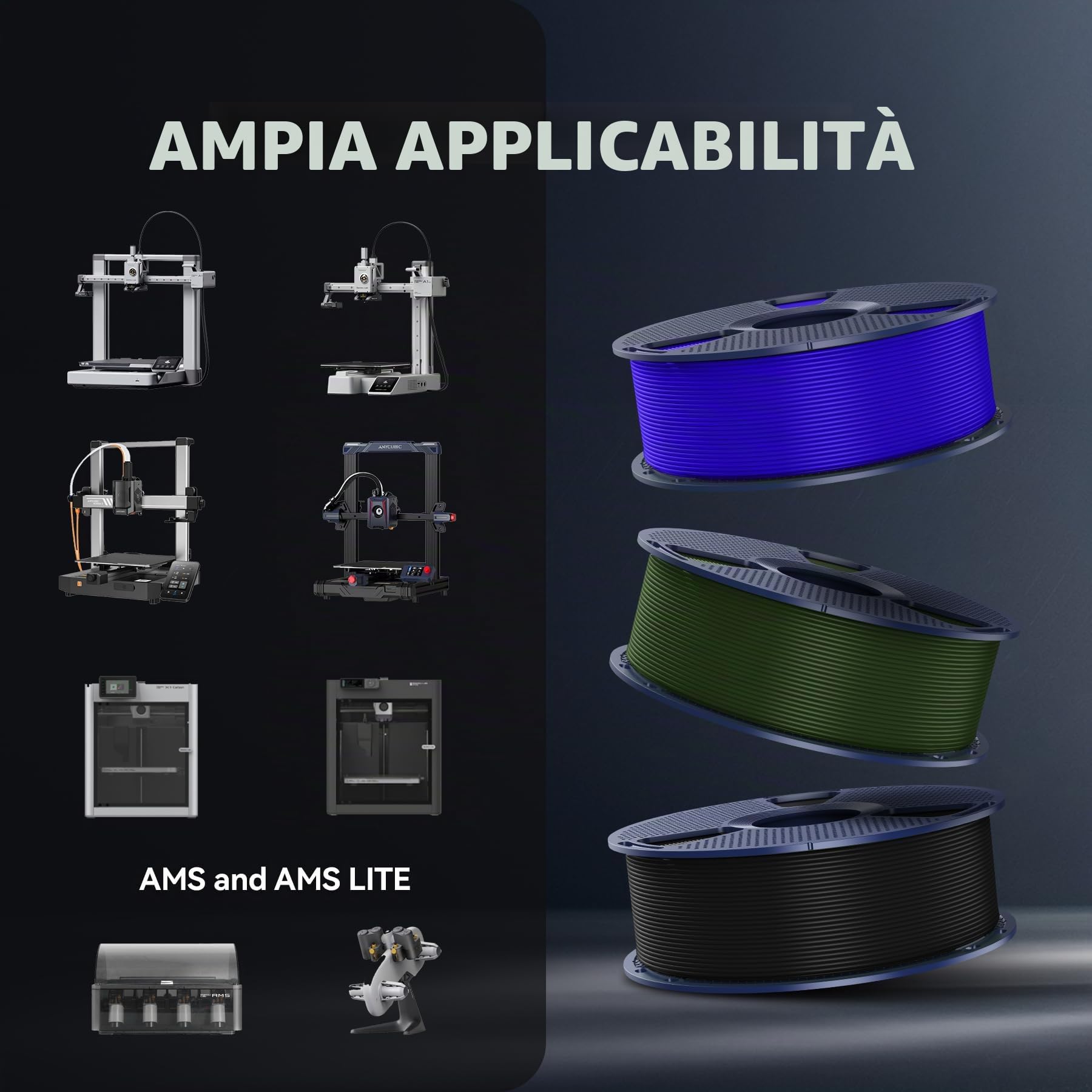 SUNLU 10KG High Speed Filamento PLA+2.0 1.75mm, PLA Plus 2.0 Filamento | ad alta velocità filamento stampante 3D, elevata tenacità, Nero+Bianco+Grigio+Blu+Rosso+Giallo+Verde+Rosa+Oliva+Arancione