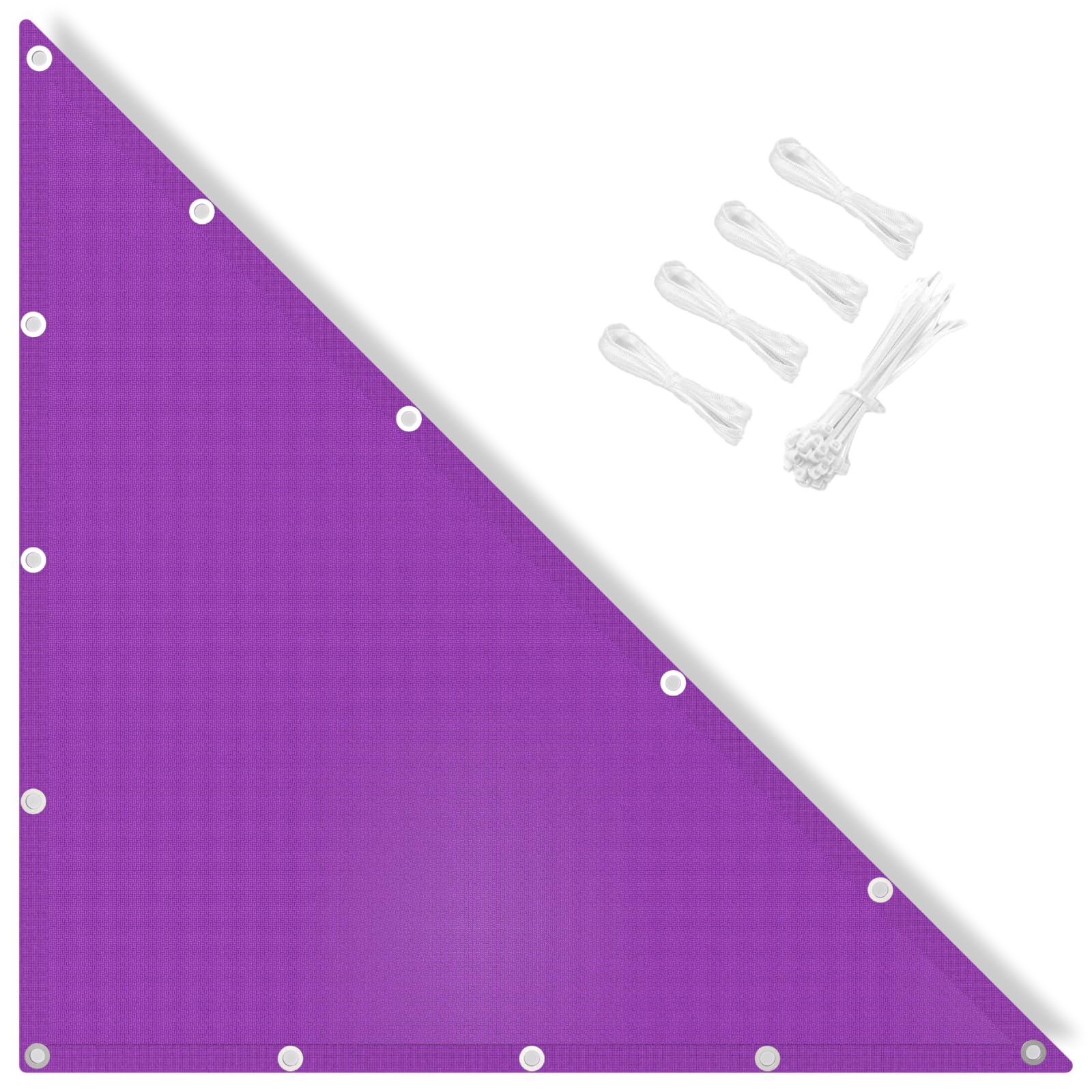 MissYolo Triangle Sun Shade Sail Waterproof 5.5x5.5x7.78M - Outdoor Right Angle Sun Shade Canopy with 95% UV Protection for Backyard, Pool, Patio & Garden Activities and Family Use-Purple — image 1