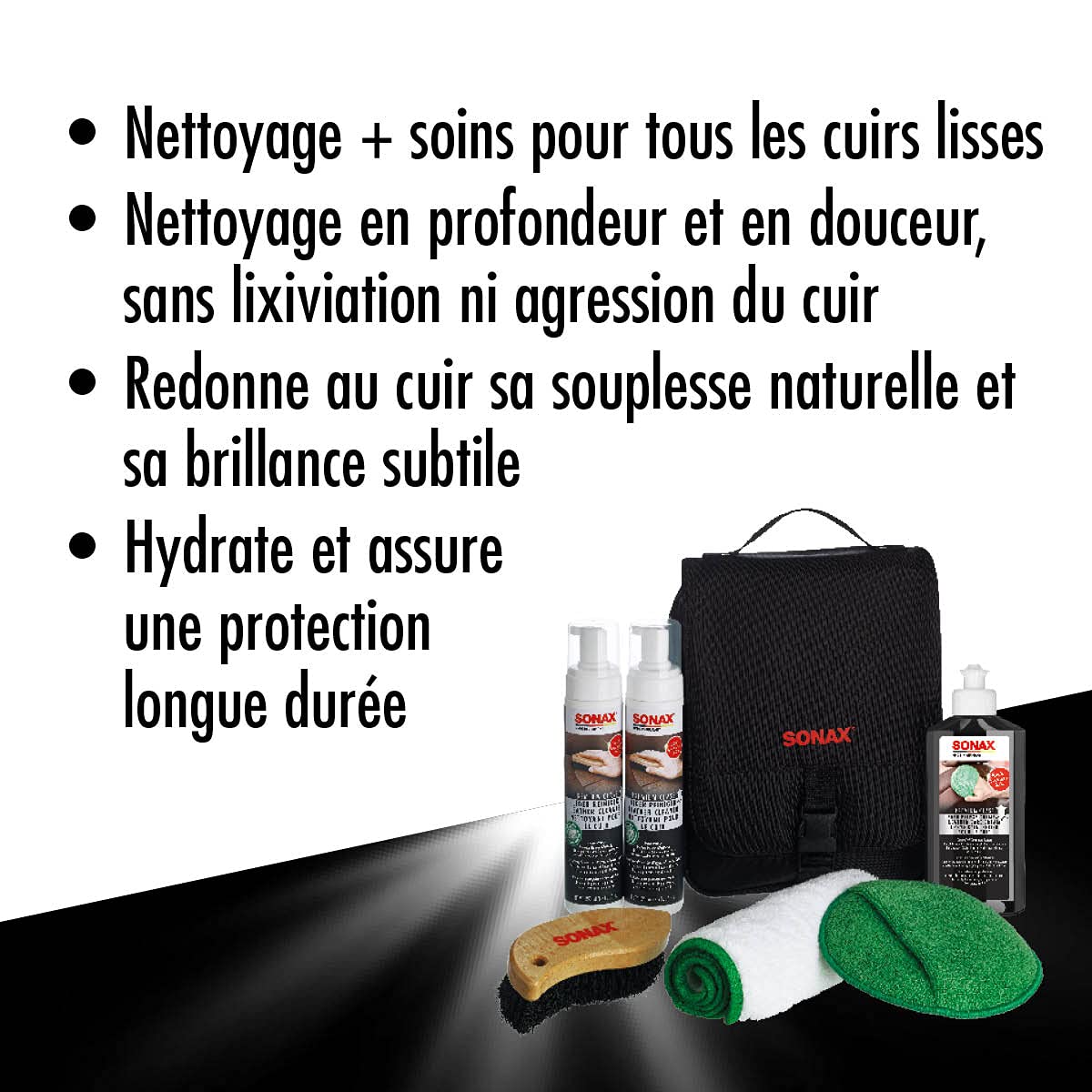 SONAX PREMIUM CLASS Ensemble d'entretien pour le cuir (kit complet)