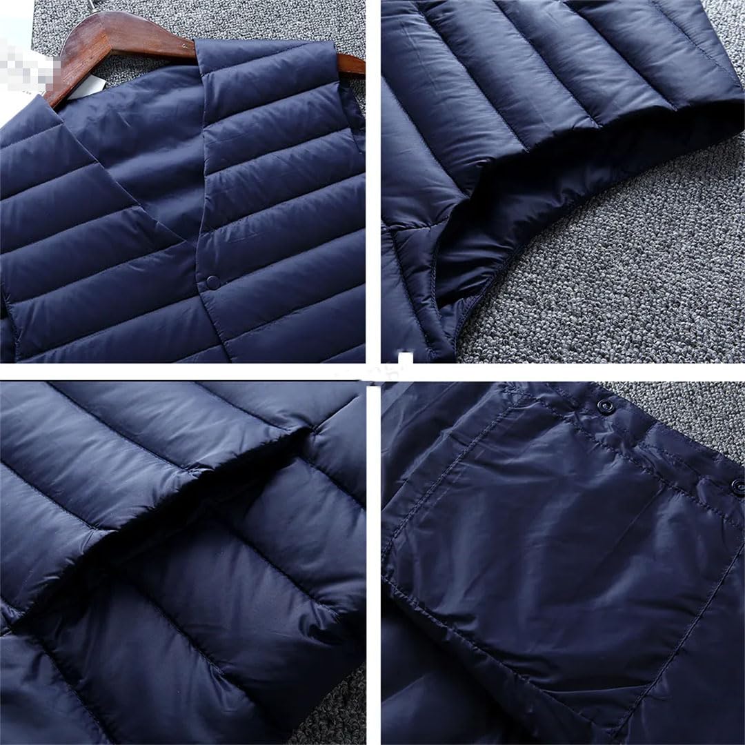 Chaleco De Plumón De Pato Blanco Para Hombre, Chaqueta Sin Mangas, Chaleco Con Cuello En V, Chaleco Informal De Invierno