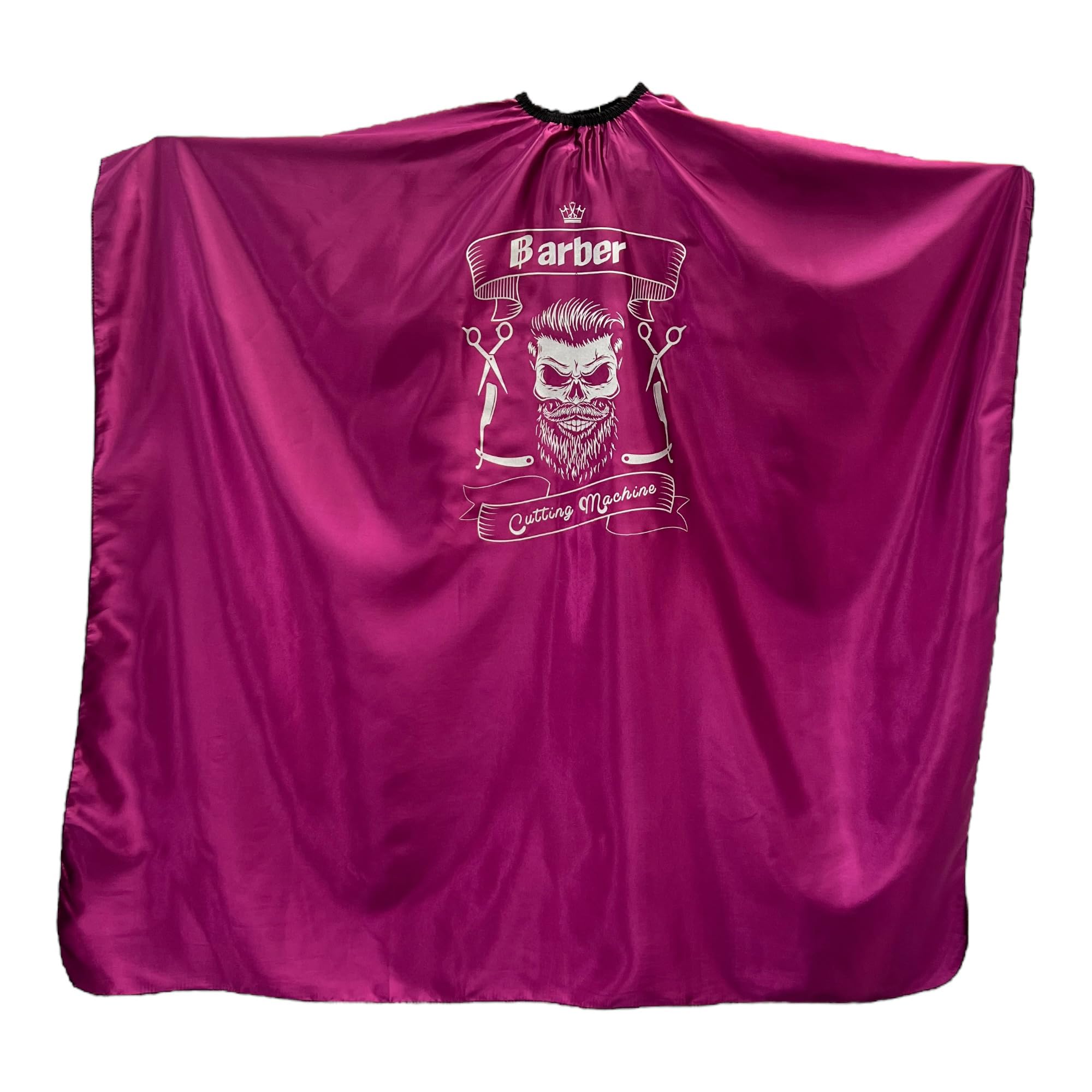 Gabri Professional Barber Cape - Premium Hairdressing Gown for Hair Salon - Waterproof Hair Cutting Cape for Barber Shops (Skull Pattern, Fuchsia Pink)