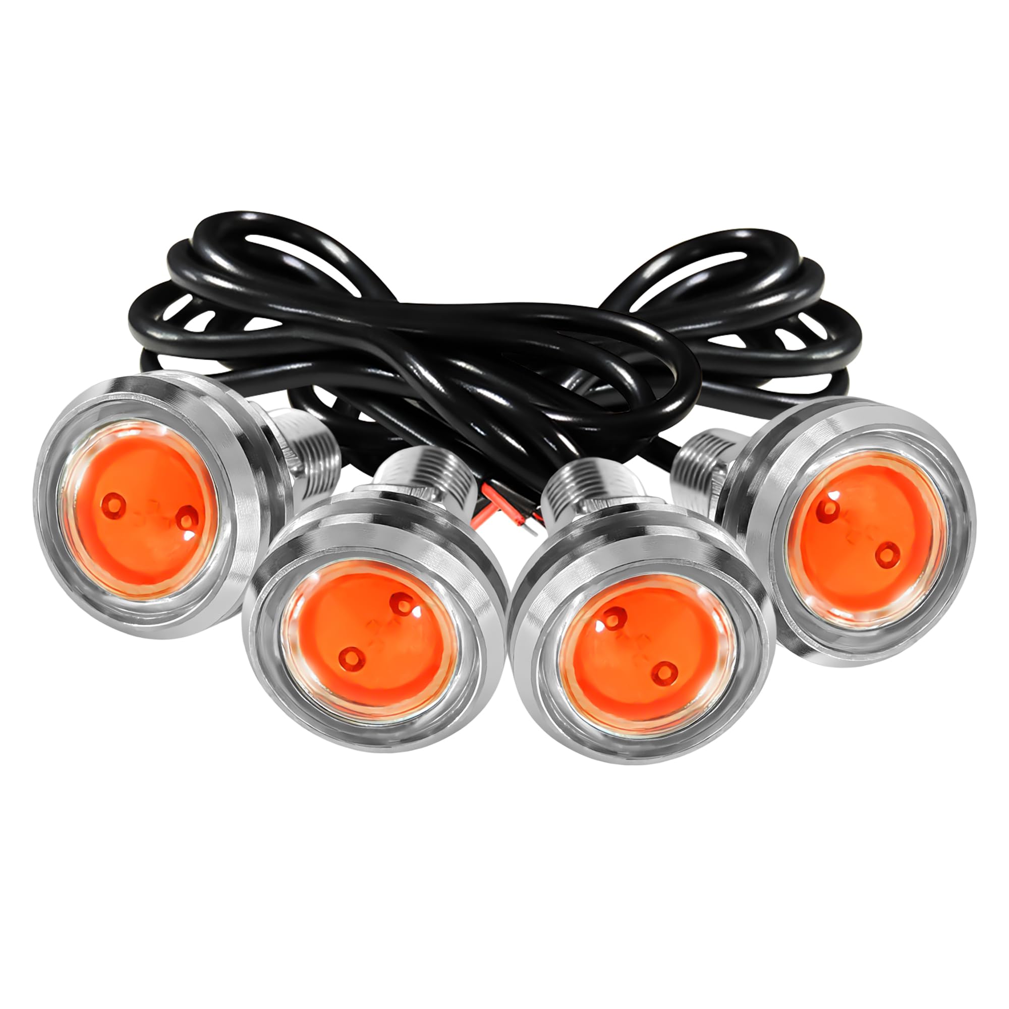 4Pcs 23mm COB DC 12V Eagle Eye LED Car Fog DRL Daytime Running Light Car ATV Camper Trunk Motorcycle Marker Lights Lamp Tail Reverse Fog Light Signal Lamp (Pink)