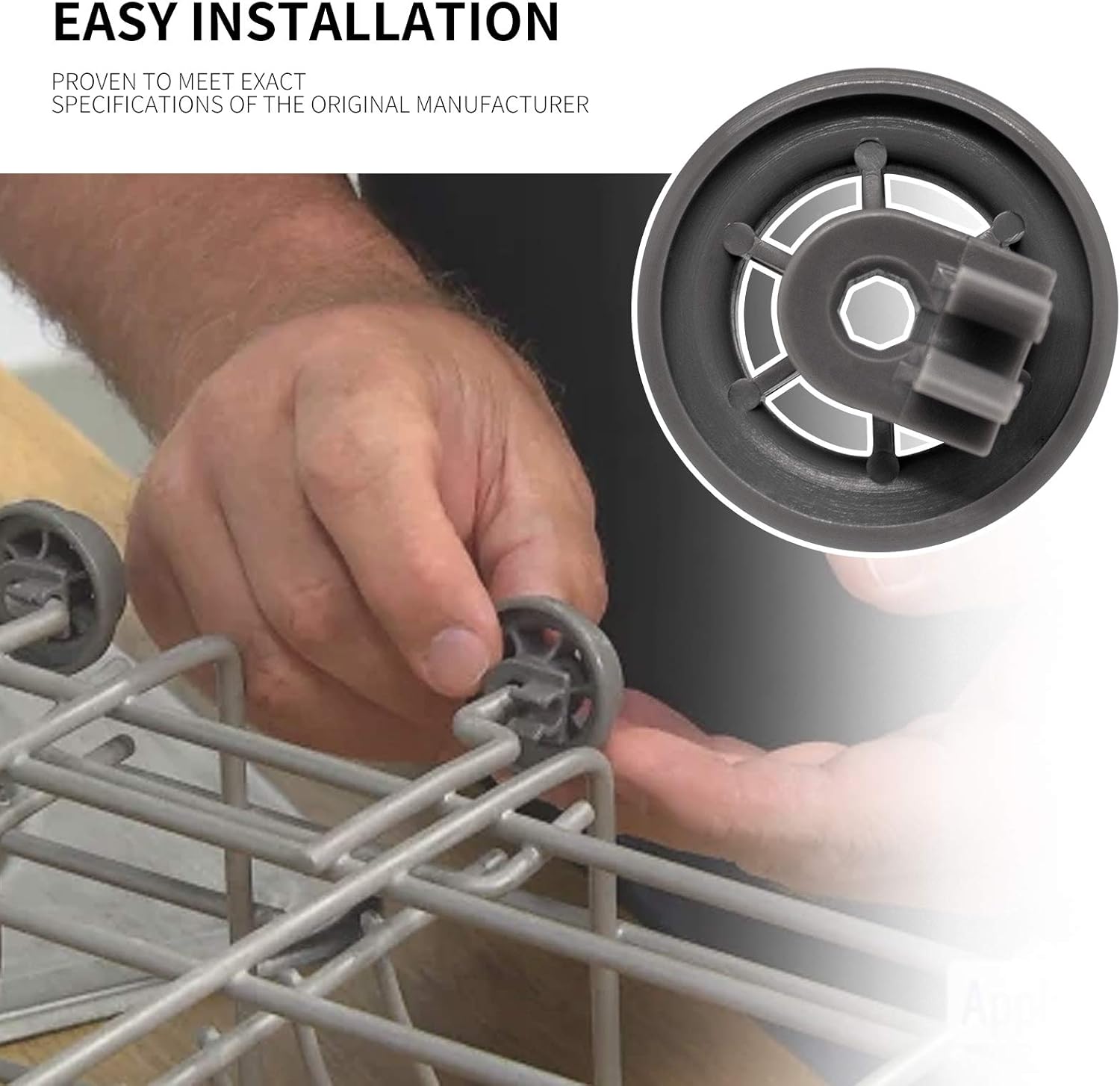 Upgraded 4581DD3003B Dishwasher Rack Wheels Lower Rack Assembly by
