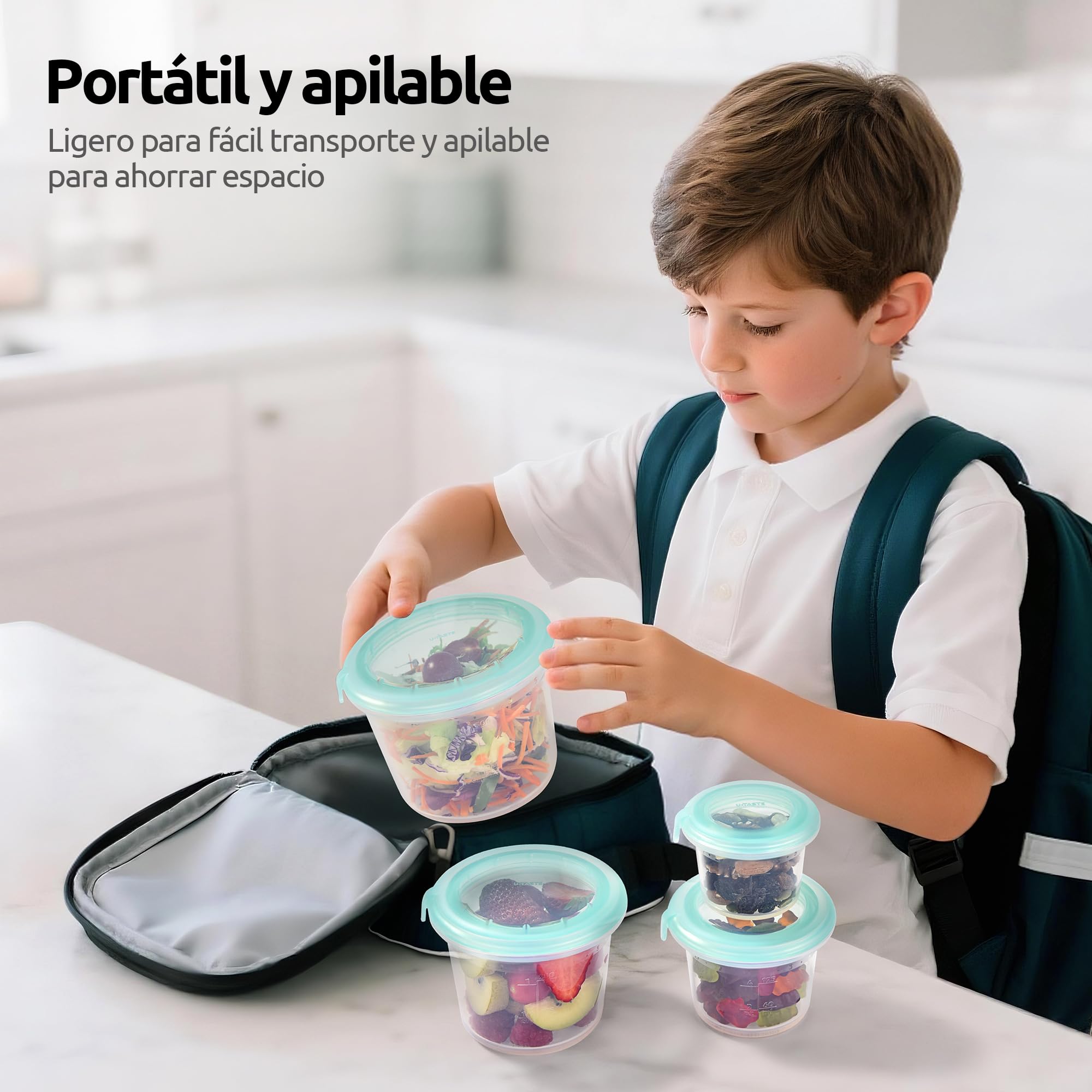 U-Taste Recipientes de Silicona, Alimentos, 60/125/250/500ml