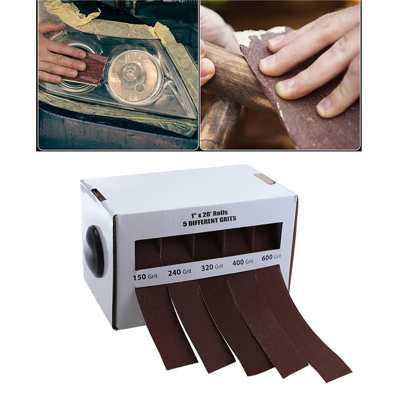 Set di rotoli carta vetrata Nastro abrasivo for lucidatura con tela smerigliata for la lavorazione del legno for dei metalli(4 roll)