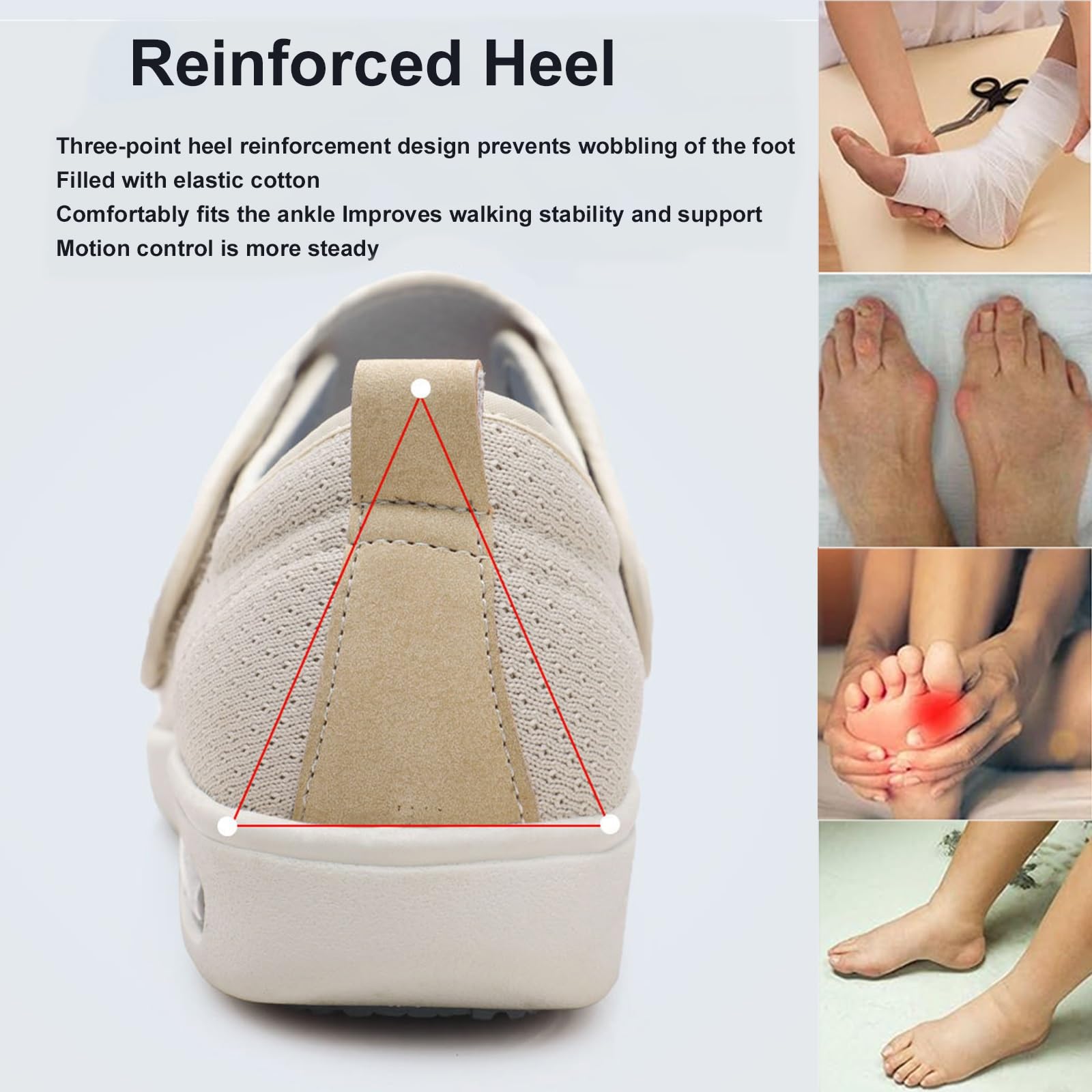 Zapatos De Verano para Diabéticos,Calzado Transpirable Y Cómodo para Personas Mayores con Soporte para El del Pie.