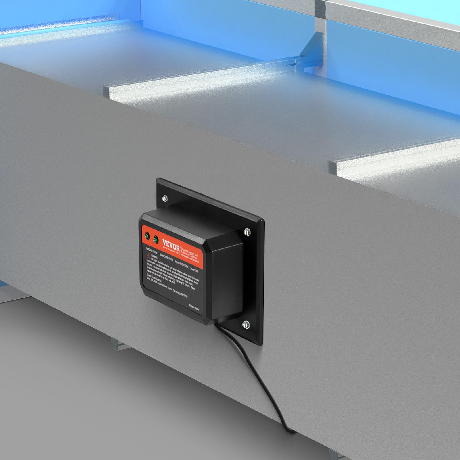 VEVOR Purificatore d'Aria HVAC per Tutta la Casa, Luce UV UVC nel Condotto per Aria Condizionata, Depuratore d'Aria con 2 Lampadine di Ricambio, Luci UV HVAC per Sistemi AC, 18 W 175 x 126 x 217 mm