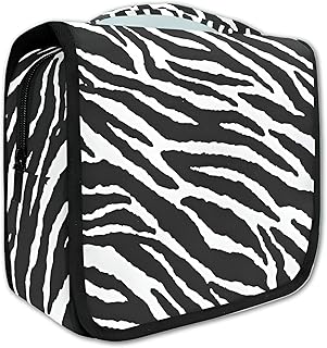 شنطة مستحضرات تجميل للسفر - منظم معلق بنمط حمار وحشي انيق بالوان زاهية، مثالية للمكياج وادوات النظافة والاغراض الشخصية، مصممة لكل من الرجال والنساء