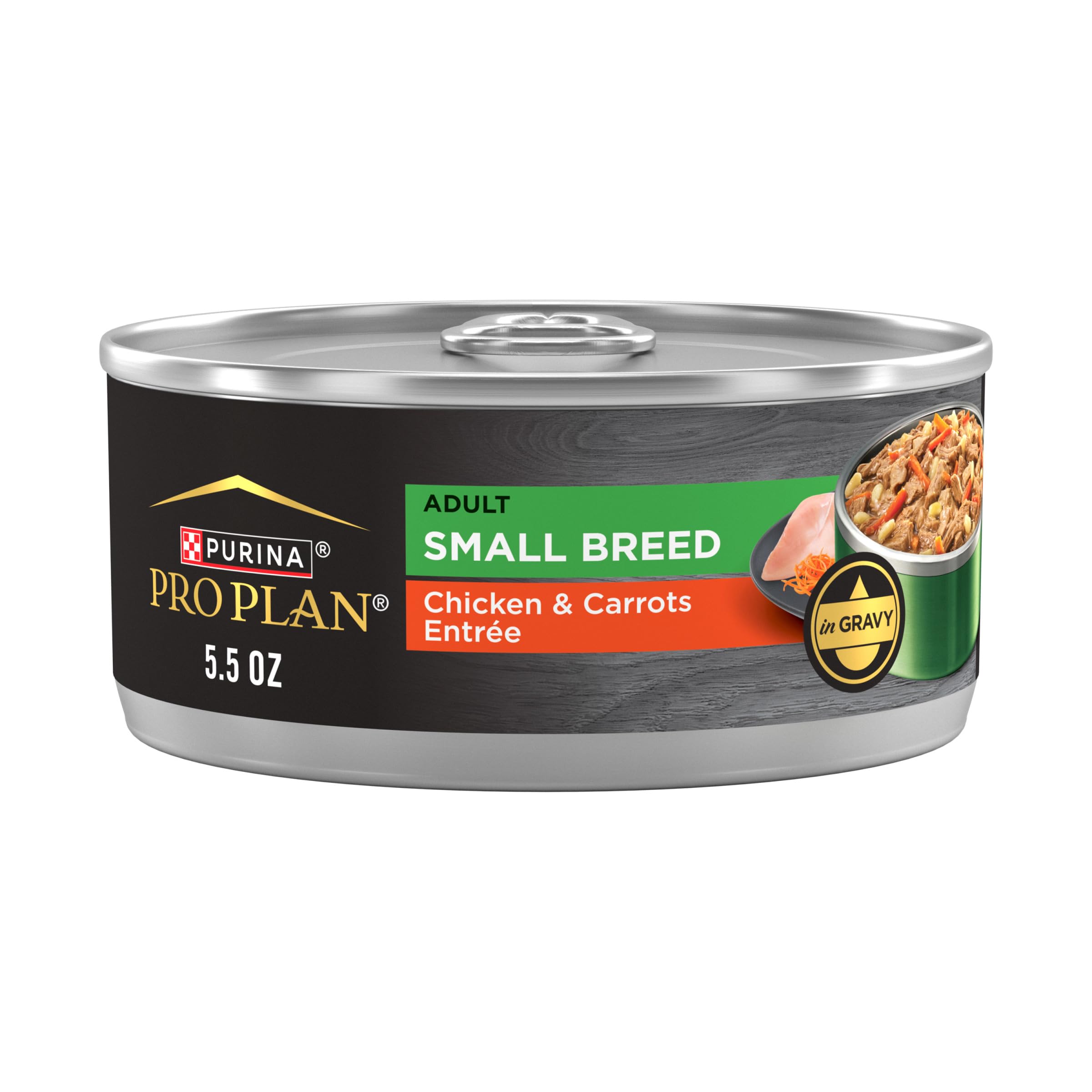 Purina Pro Plan Adult Small Breed Chicken and Carrots Entree in Gravy Wet Dog Food for Small Dogs - (Pack of 24) 5.5 oz. Cans