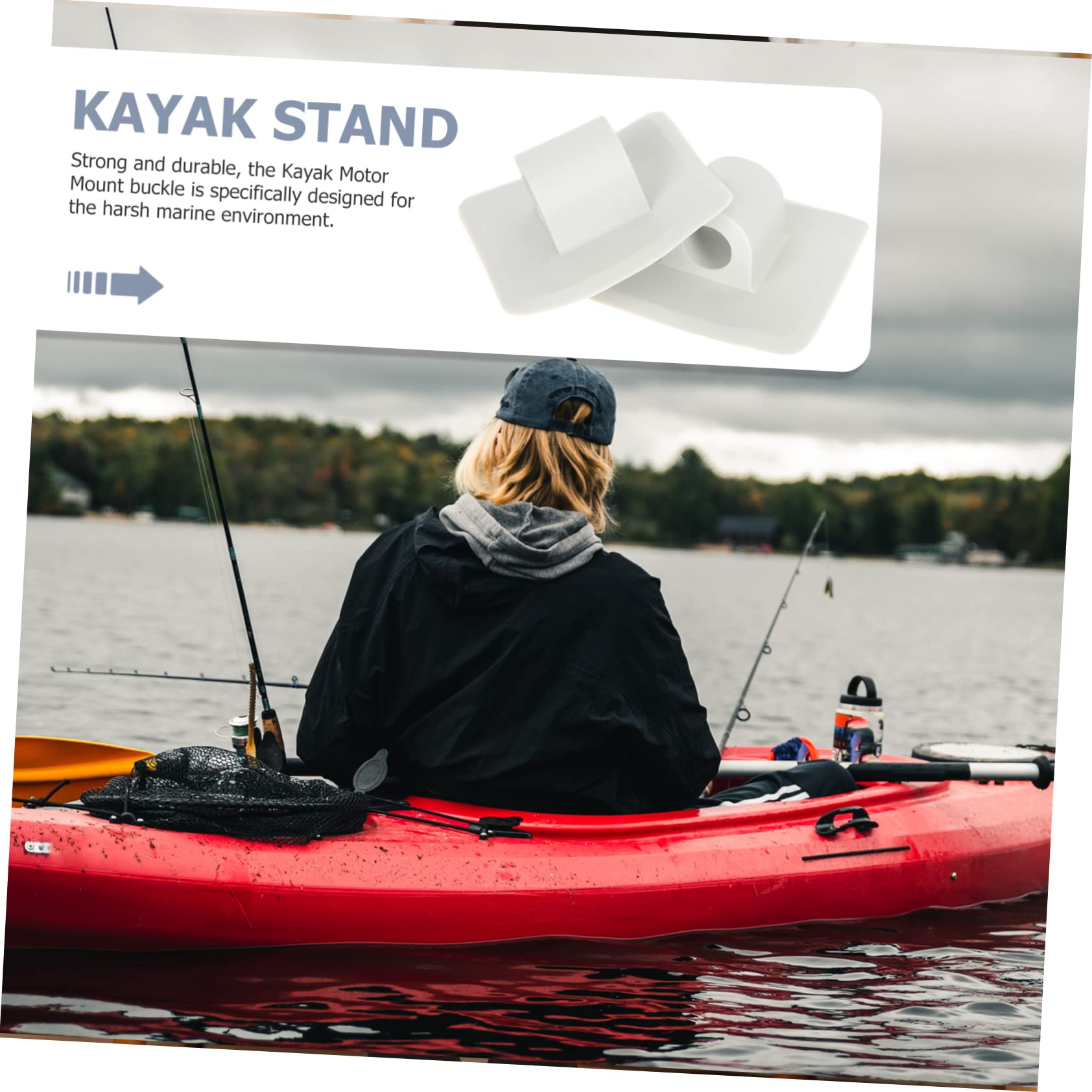 Sosoport 4pcs Motor Mount Clip for Kayak Inflatable Boat Engine Stand Holder Lightweight Design for Easy Installation Horizontal Vertical Surfaces Reinforced Material for Durability and Uv