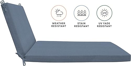 Miniatura 4 de Honeycomb Cojín de diván color azul liso jaspeado para exteriores Cojín de patio con relleno sintético reciclado, resistente a la intemperie,