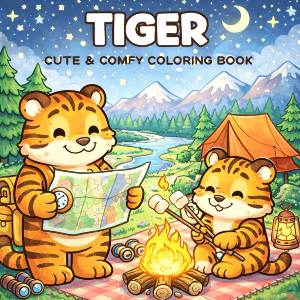 Happy Tiger Coloring Adventures: Fun & Friendly Tigers for Kids to Coloring
