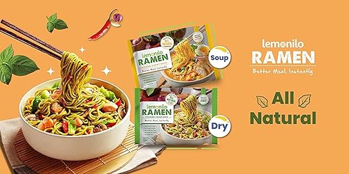 Miniatura 7 de Lemonilo Ramen - Sopa de pollo y curry - Ramen instantáneo saludable - Fideos horneados al horno con tumérico - Hecho con ingredientes totalmente