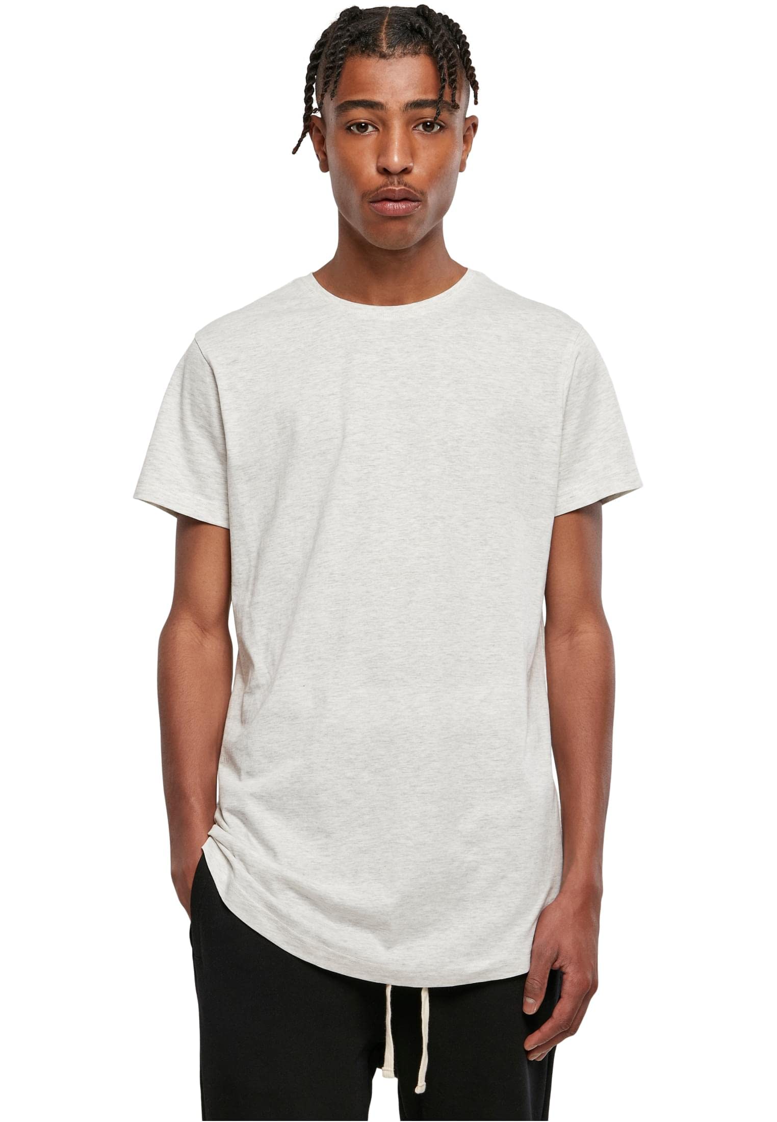 Urban Classics Men's Shaped Long Tee T-Shirt, lightgrey, XS