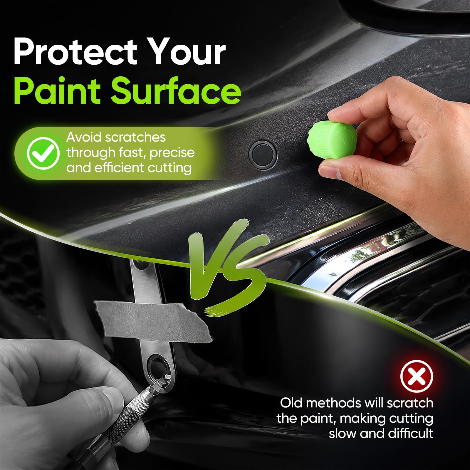 Sensor Cutter Kit, 16-25mm Parksensor-kit Lochfräser für PDC Sensoren Cutter Parksensoren Fahrzeugsensoren Kratzfester Bruchsicherer Autofolien Schablonenschneider In 10 Größen für Fahrzeugfolien