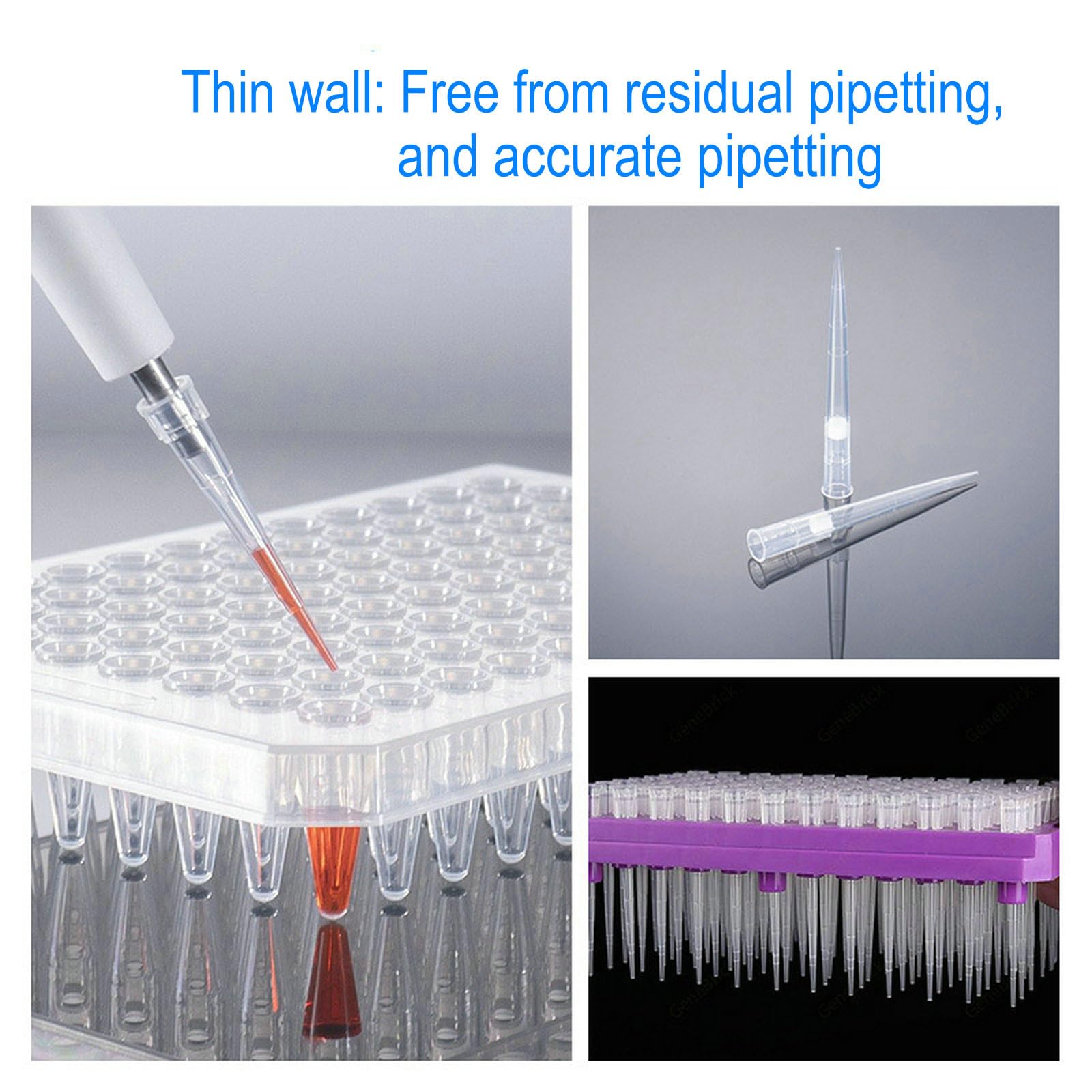 200ul Pipette Tips - Universal Pipette Tips?with Box RNase/DNase Free & Pyrogen Safe, (96 Tips/Rack)