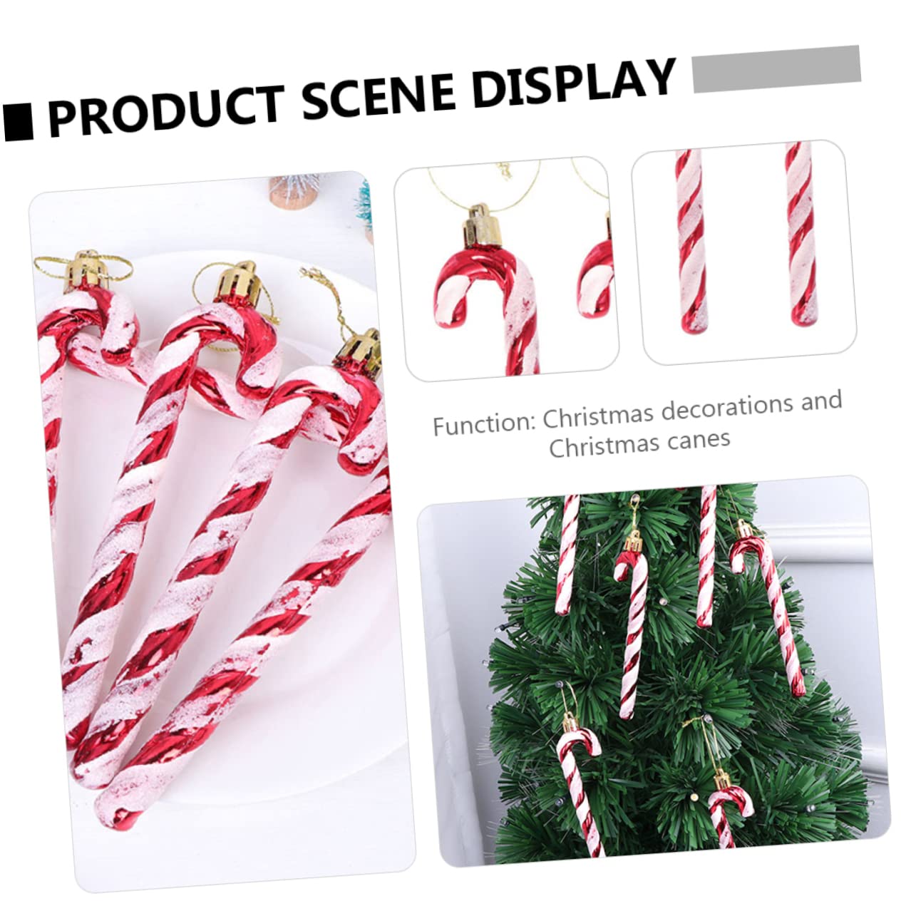 ABOOFAN 5sets Entzückende Weihnachten Baum Krücke Ornamente Festliche Hängende Weihnachten Kugeln Dekoration 6 Stücke * 5
