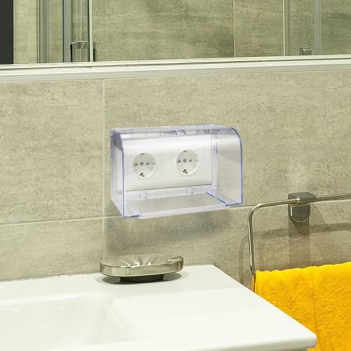 Miniatura 7 de YOLUFER Cubierta abatible resistente a la intemperie, cubierta de toma de corriente eléctrica, caja de panel de placa frontal para interruptor de