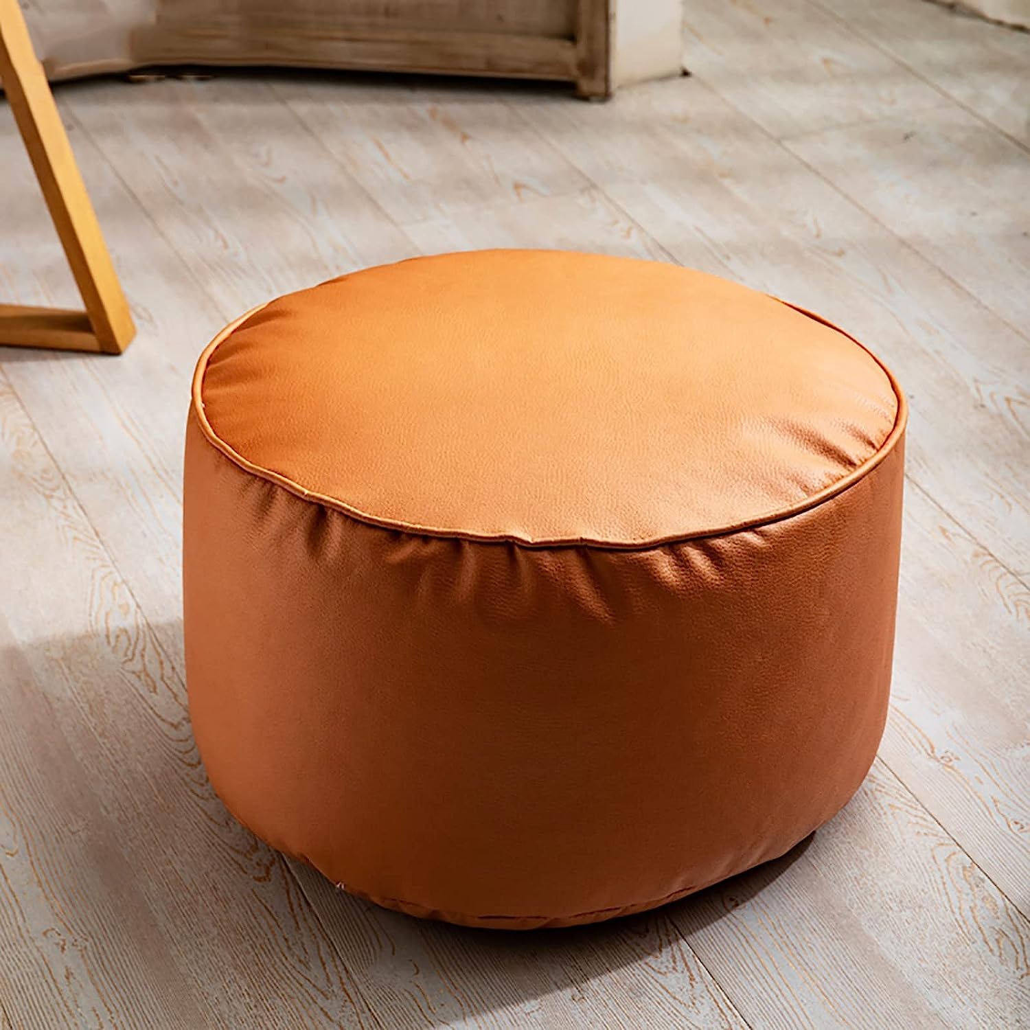 Pouf en cuir avec repose-pieds doux rembourré pour soulager les jambes lourdes