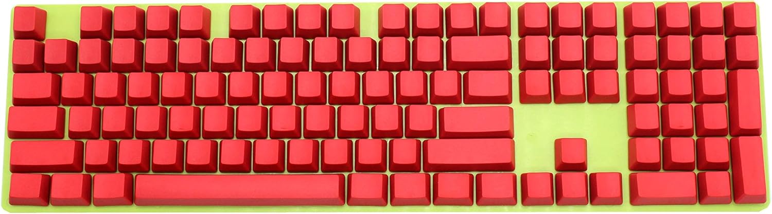 YMDK Red Blank Thick PBT OEM Profile 108 ANSI Keycaps for MX Switches Mechanical Keyboard (Only Keycap)