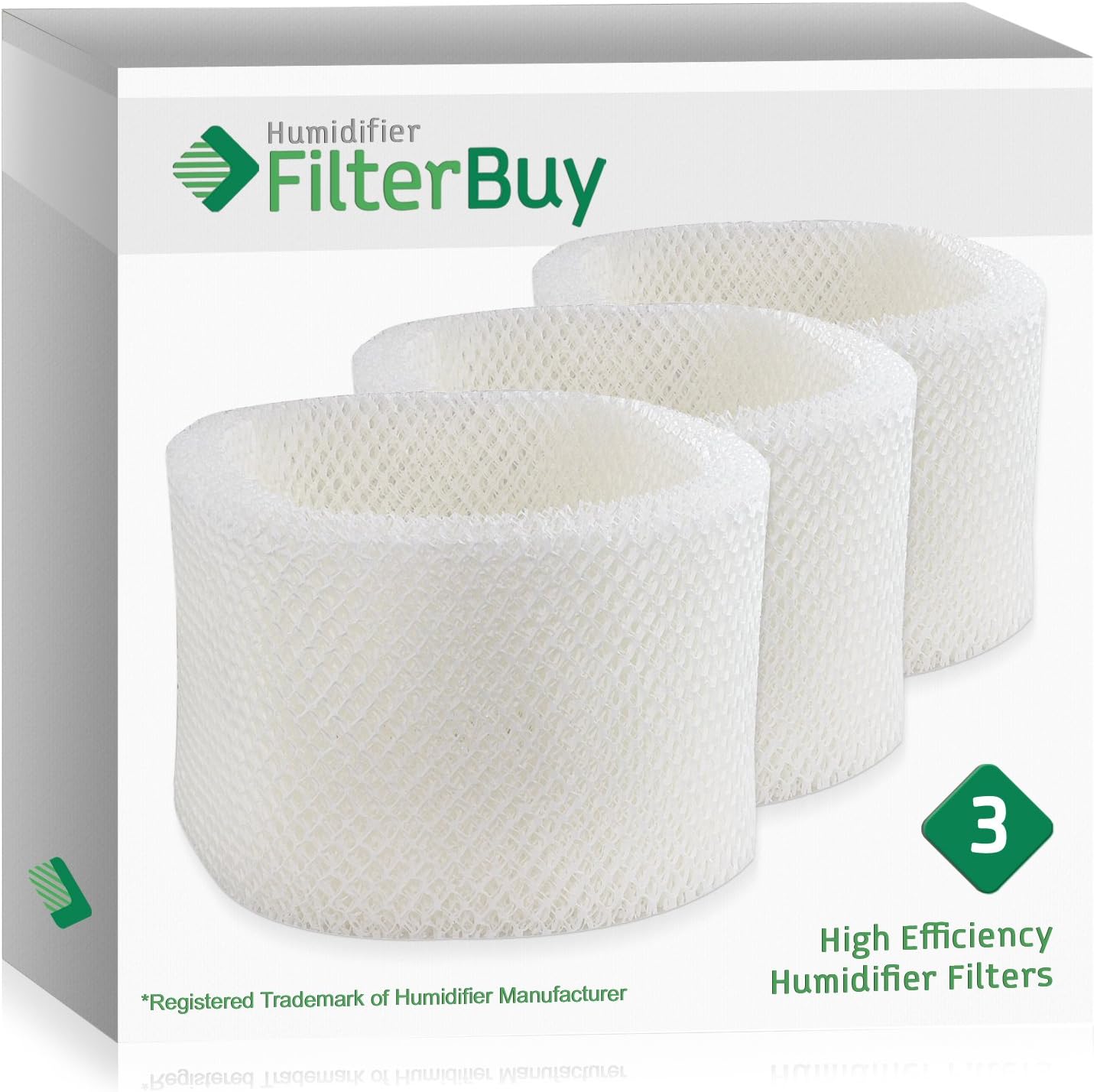 FilterBuy Replacement Humidifier Filters Compatible with HWF72 HWF75 Holmes, Touch Point, Sunbeam Humidifiers. Pack of 3.