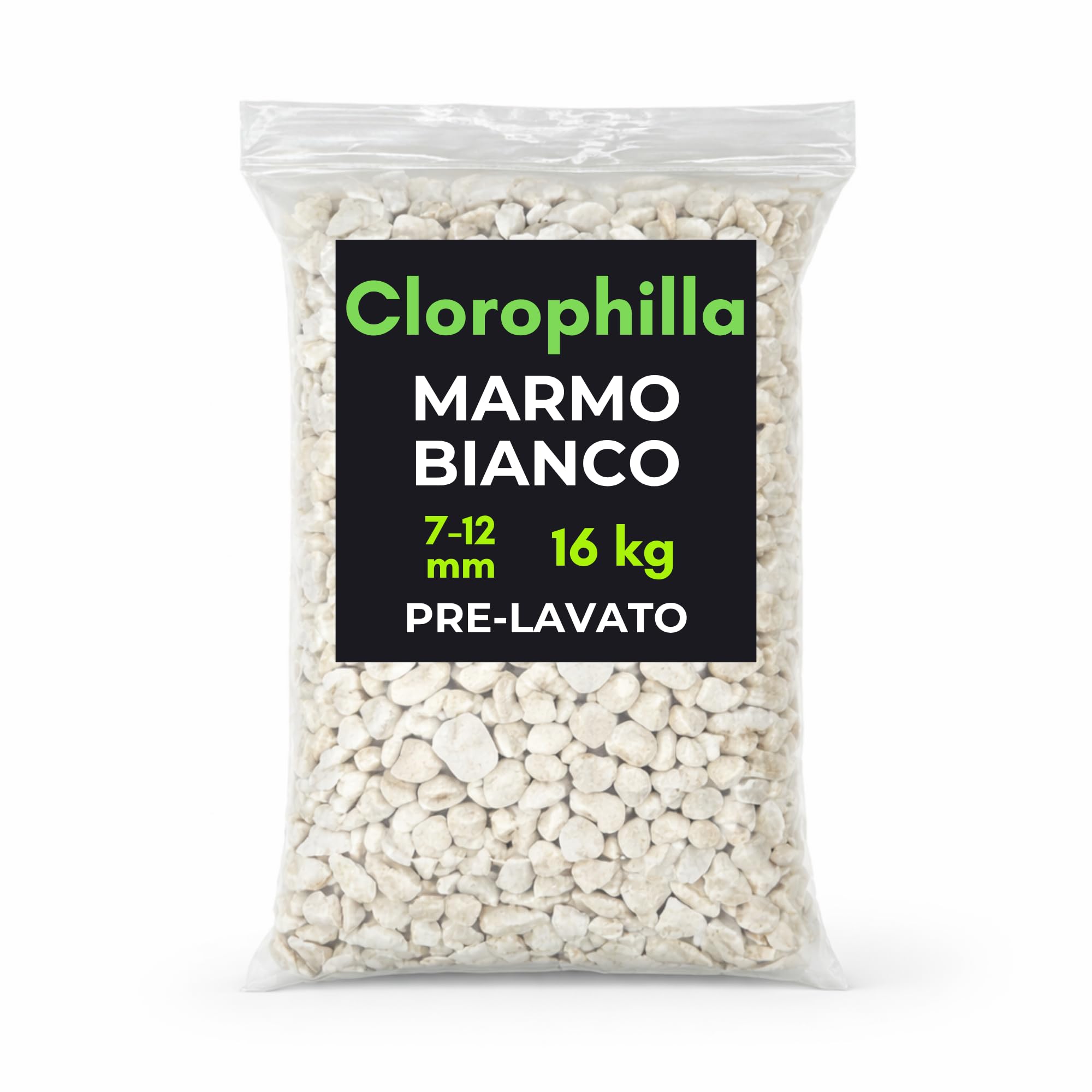 Ghiaia Bianca Decorativa 7–12 mm Pre-lavata – Sassolini per Vasi e Giardino – Ideale per Drenaggio e Decoro – Pietra Naturale – 1,8 kg - 4 kg - 8 kg -16 kg- 22 kg (BIANCO 16 KG) - 1