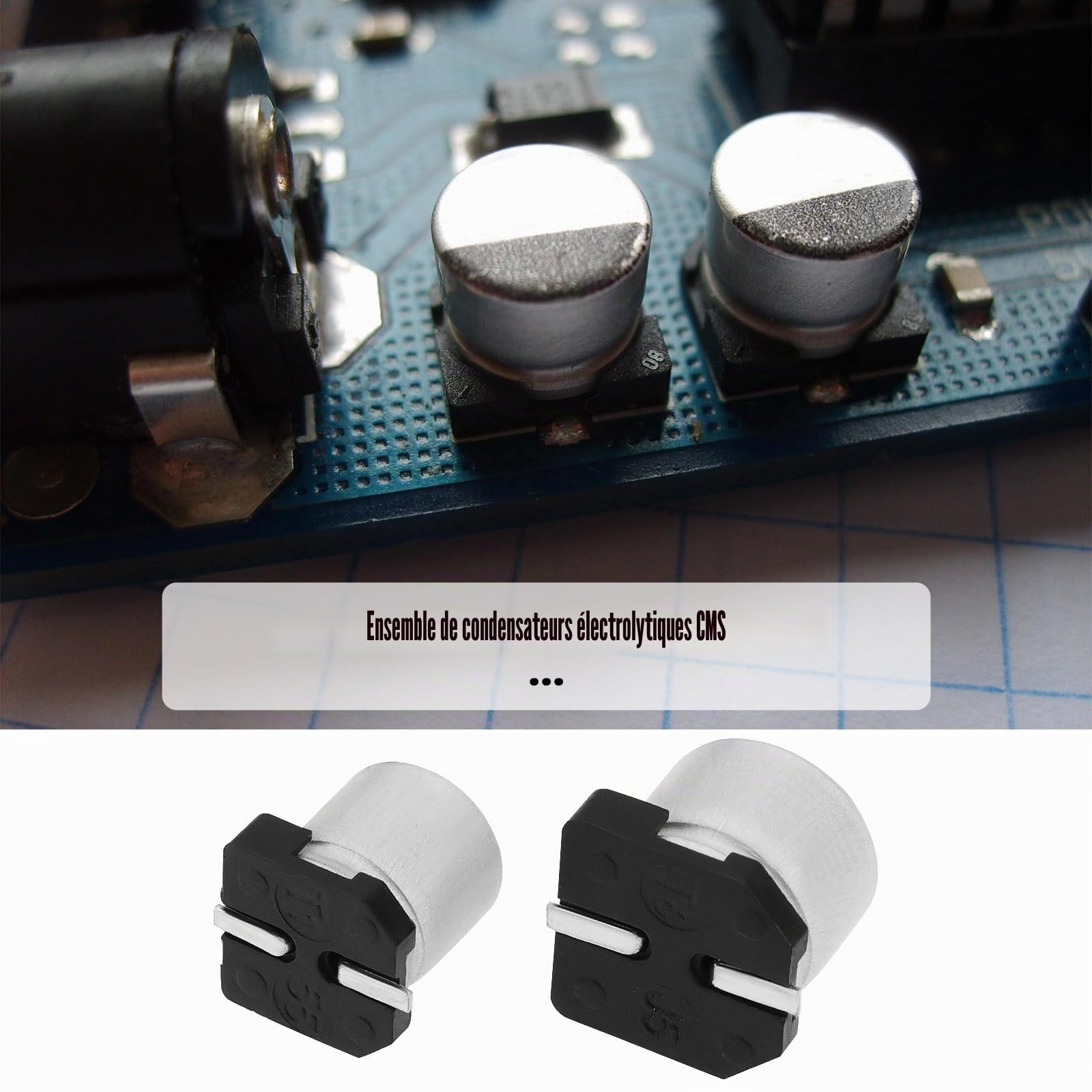Lot de capuchons de condensateur de réparation 220 uf 10 V, 47 uf 16 V, 100 uf 16 V, 7 uf 10 V compatible avec Nintendo compatible avec lecteur DVD optique GameCube PCB