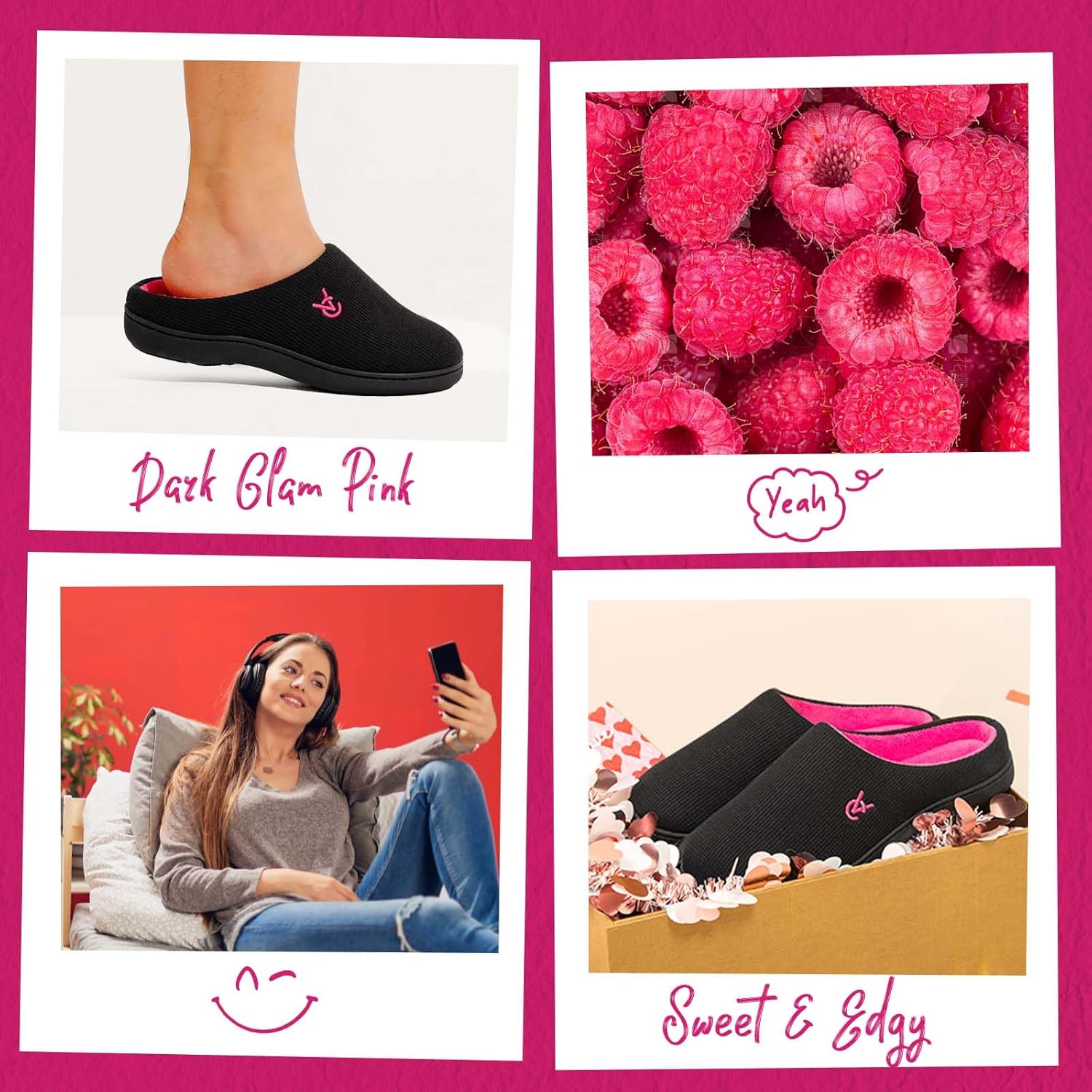 VeraCosy Women's Two-Tone Slippers Soft Comfy Knit Memory Foam Non-slip Indoor Outdoor House Shoes - Image 3