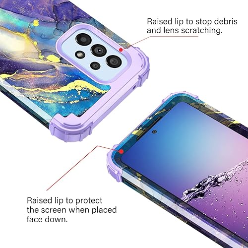 Miniatura 6 de Rancase Funda compatible con Galaxy A53 5G, tres capas resistentes a prueba de golpes, protección de plástico duro + funda protectora de goma de