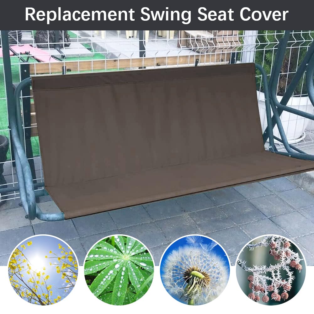 CREATCABIN Funda de Repuesto para Asiento de Columpio, 600D, Tela Oxford Gruesa, Funda para Banco de Columpio, Impermeable, para Porche, Patio, Funda de Cojín de Repuesto para Columpios de Jardín Al A
