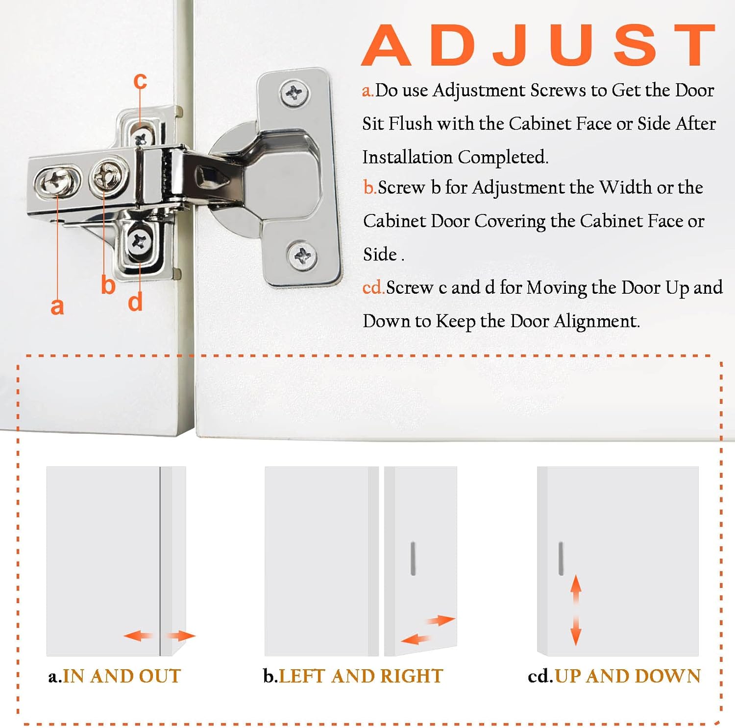 24 Pack 1/2 inch Overlay Soft Close Cabinet Door Hinges for Kitchen Cabinet Hinges Hidden Hinge Stainless Steel Concealed Kitchen Cabinet Hinge Self Closing Screw Holes Distance of Cup is 45 mm