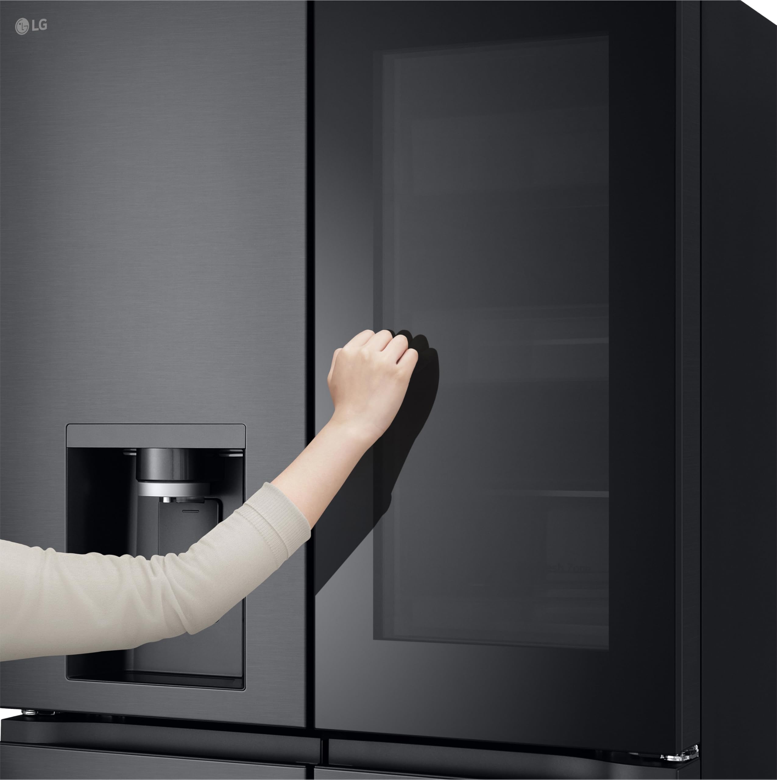 LG GMK961EV3E Multi-Door Kühlschrank mit Gefrierfach (646 L, Energieklasse E) mit InstaView, UVNano, Wassertank, LinearCooling, Total No Frost, Schwarz