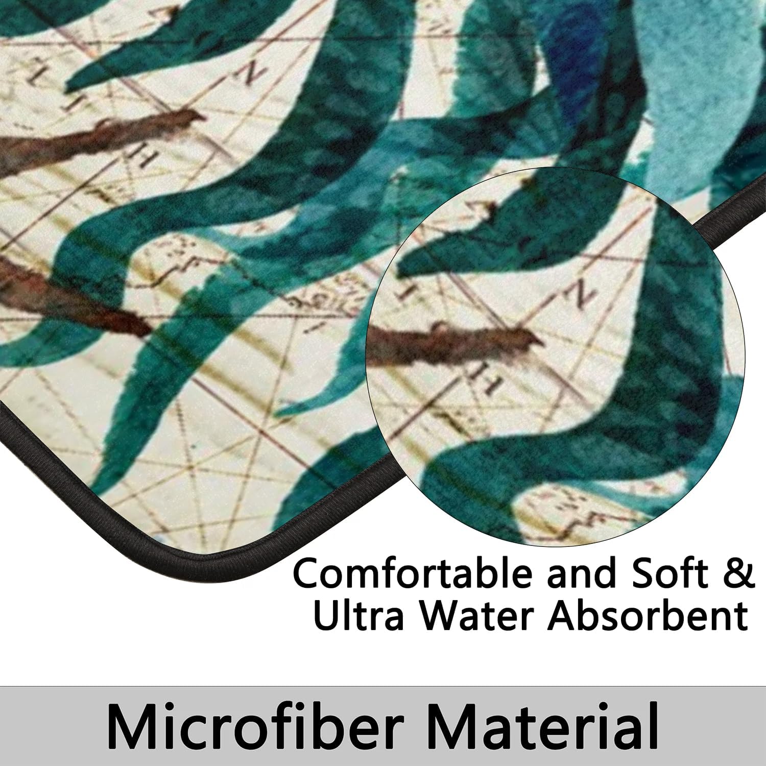 Bathroom Rug Sets 2 Piece Retro Turtle Microfiber Non Slip Bath Carpet, Ocean Theme Absorbent Toilet Mat for Bathroom Floor, Machine Washable Bathroom Mats