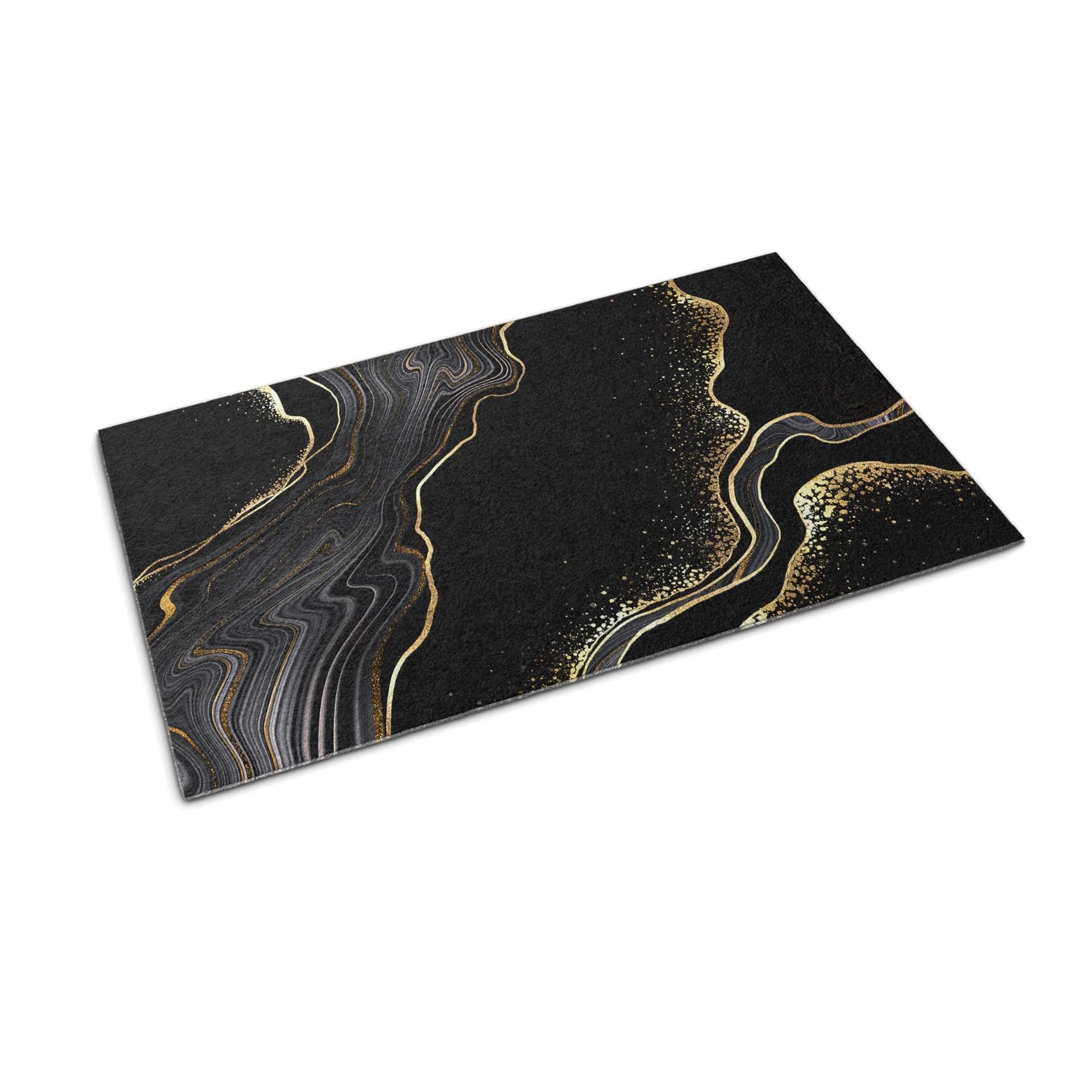 Paillasson extérieur Tulup fini les sols sales grâce au tapis marbre noir