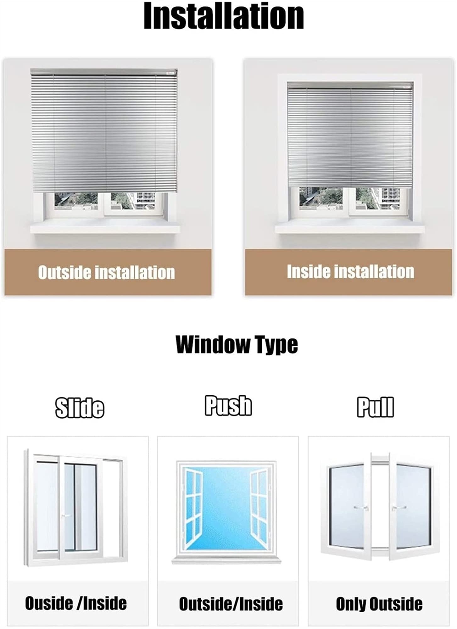 Schwarze 60 cm/80 cm/100 cm/120 cm/140 cm breite, 25 mm breite Aluminiumlamellen, wasserdichte Verdunkelungsrollos für Schlafzimmer/Küche/Badezimmer (Größe: 120 x 120 cm (47,2 x 47,2 Zoll))