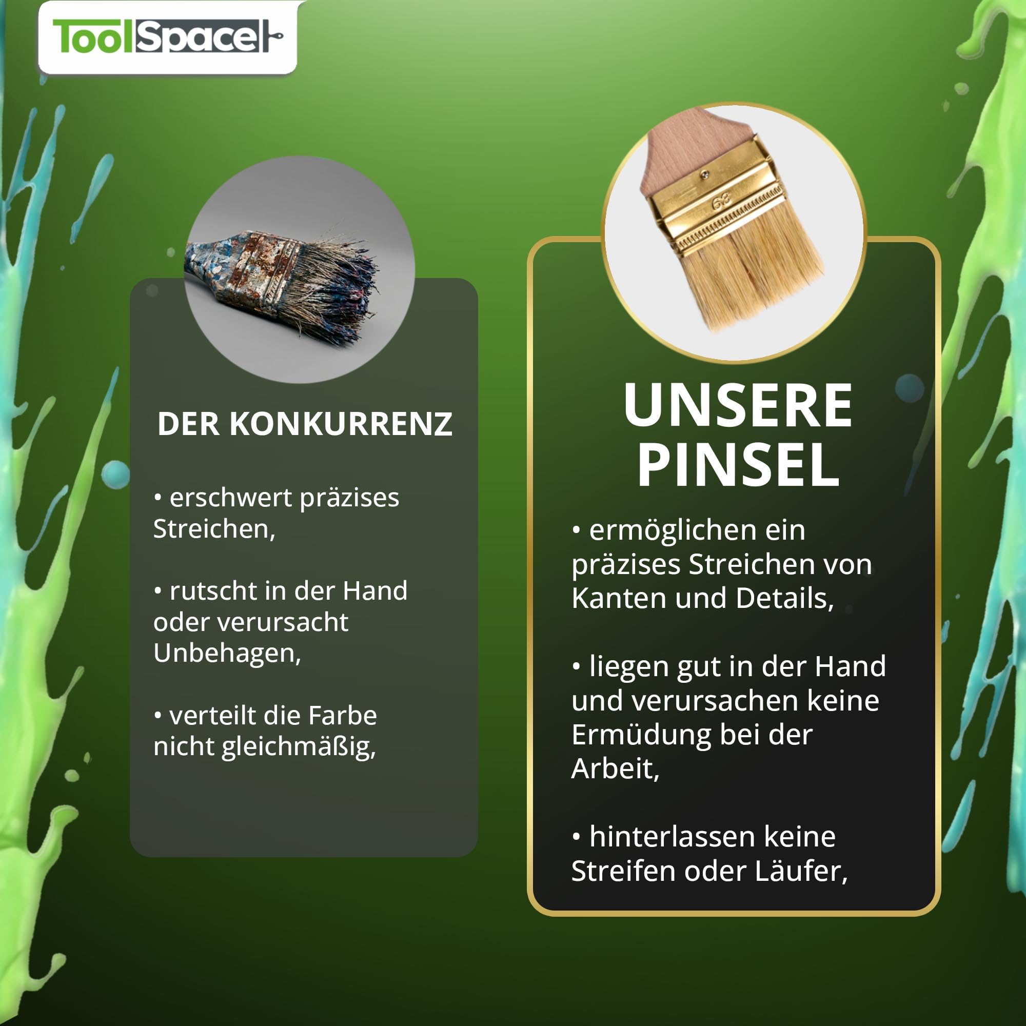 ToolSpace Pinceau à Calories courbé | Pinceau pour radiateur | Largeur 50 mm | Longueur Totale : 35 cm | Poils : Poils naturels denses| Manche : Bois de hêtre | 12 pièces