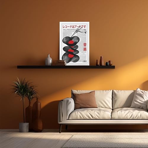 Miniatura 4 de Póster de lienzo de música retro japonesa, disco de vinilo vintage, arte de pared, exposición japonesa de moda, impresiones artísticas musicales,