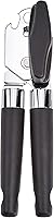 Amazon Basics Manual Can & Bottle Opener - Soft Grip Dual Handles, Stainless Steel Blade, Black 22cm