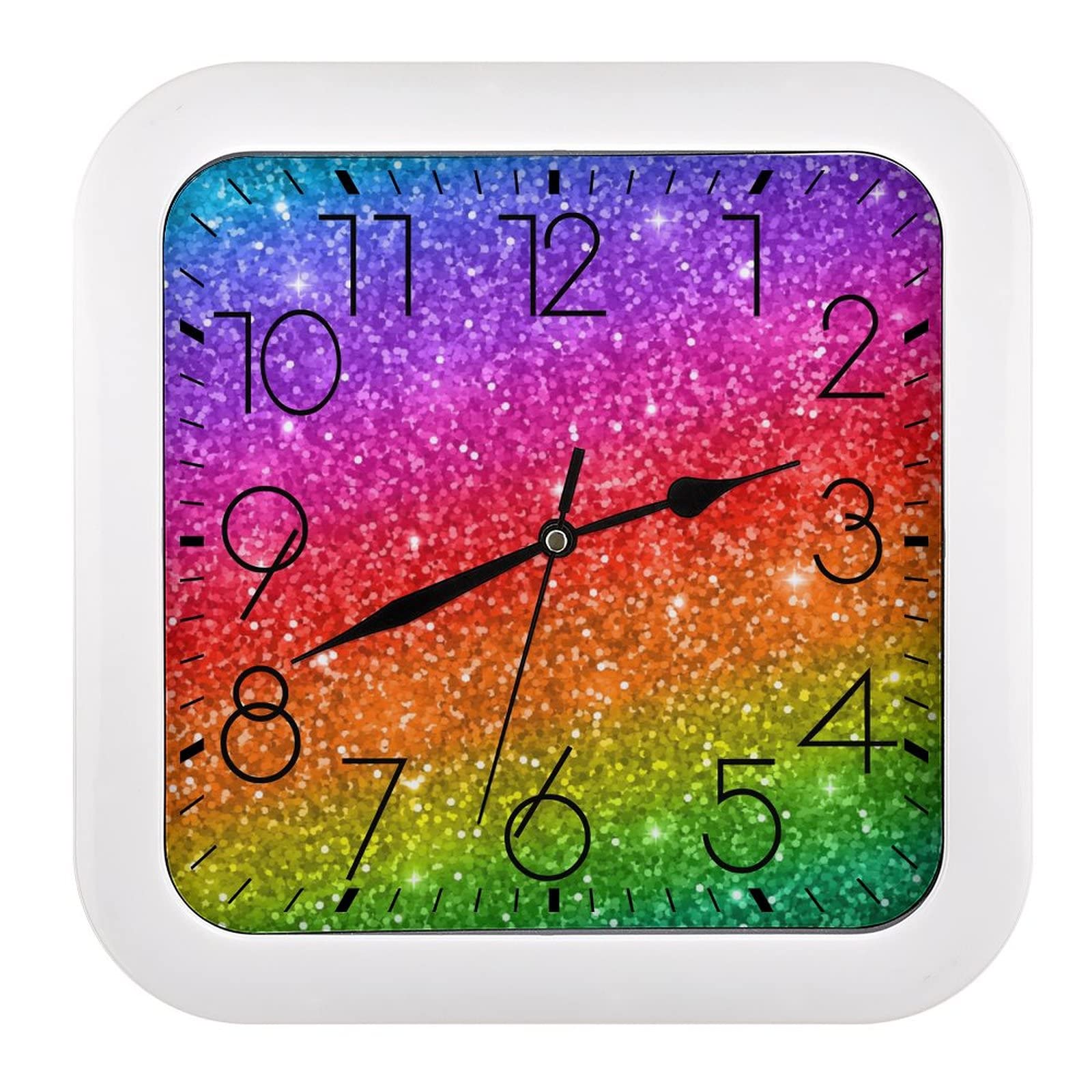 Horloge murale carrée pailletée pour sublimer le salon ou la cuisine