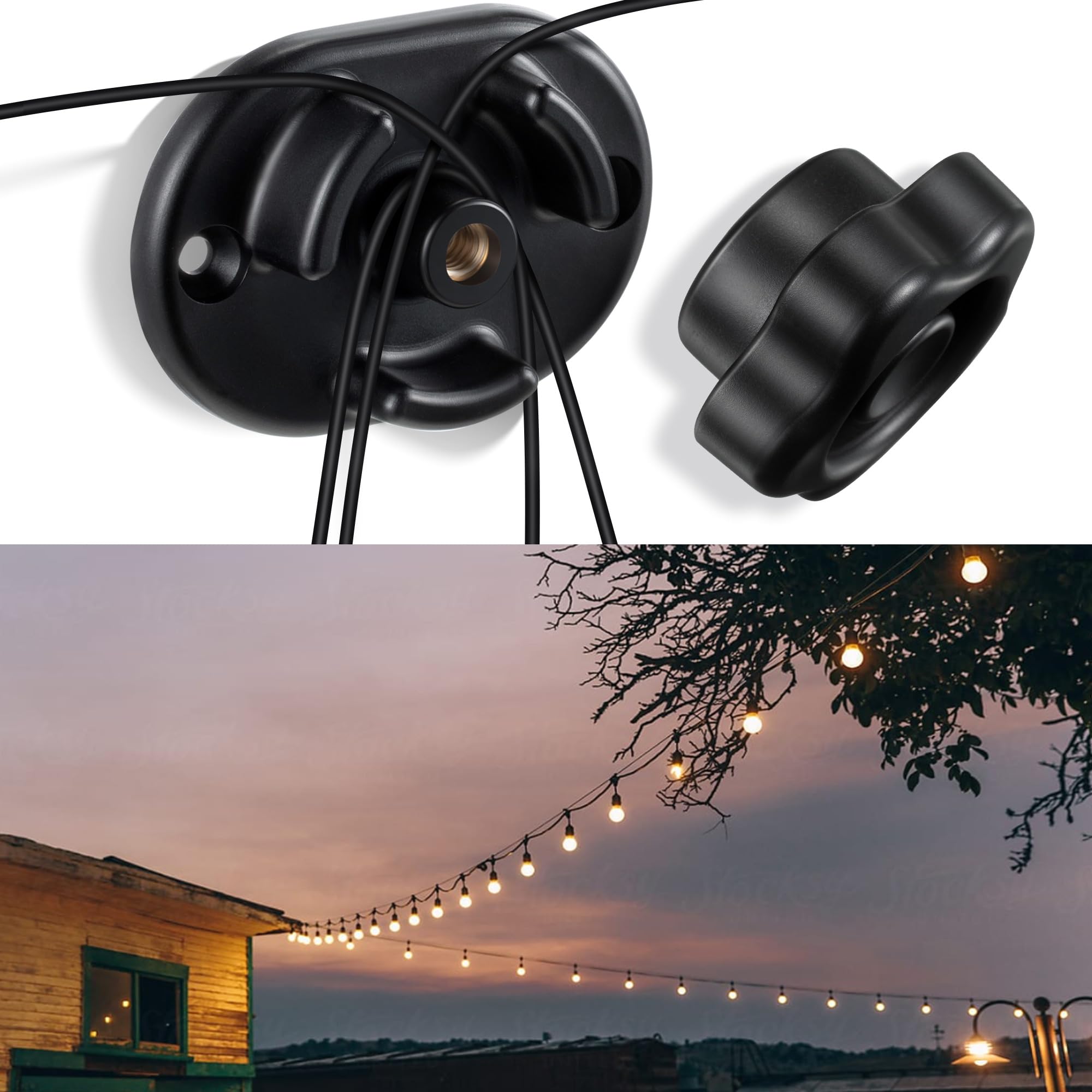 20pcs String Light Clips Hooks – Screw Mount Outdoor Light Hangers For Christmas & Party Decor